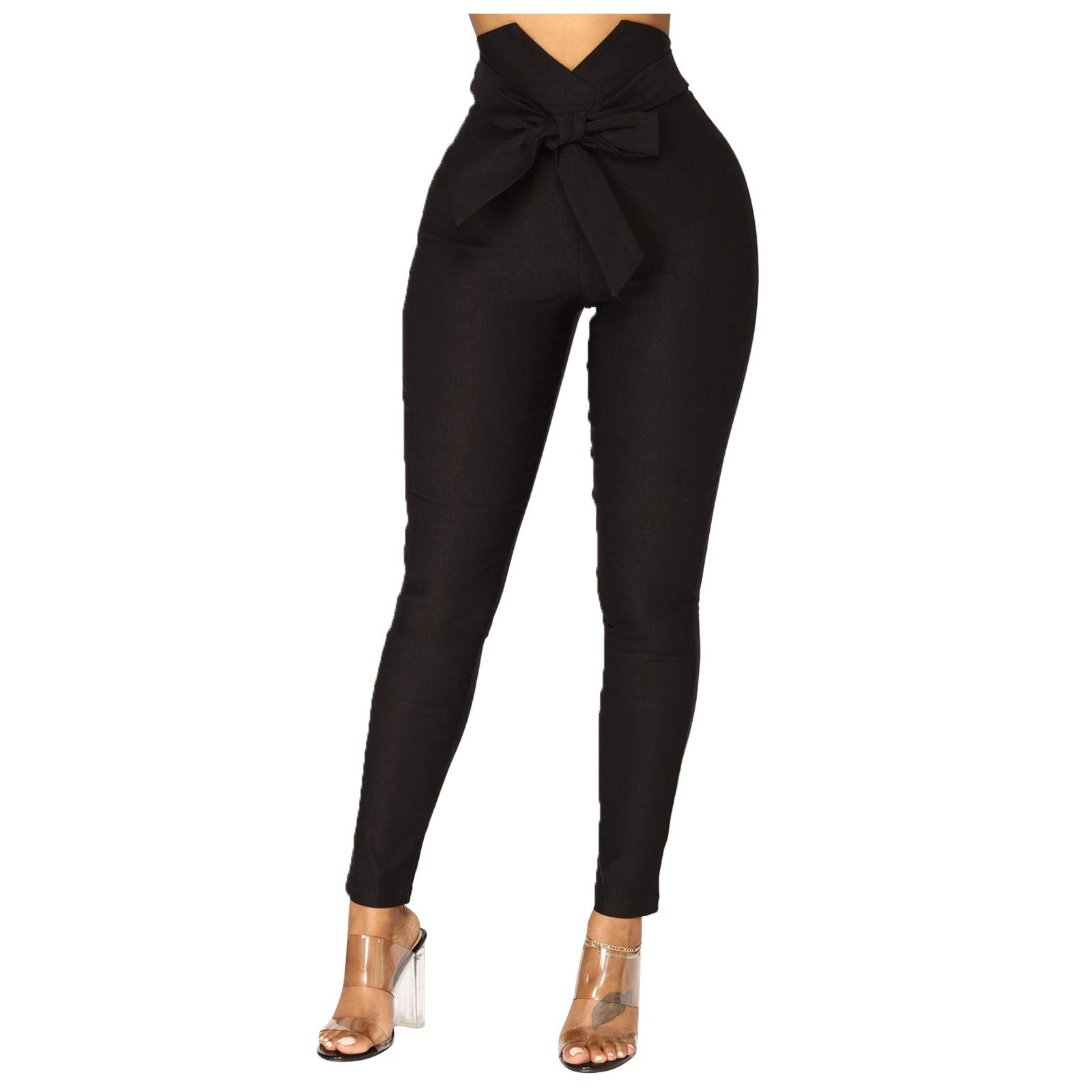 Sexy High-Waisted Stretchy Leggings for Women - Solid Color Casual Pants, Comfortable Fall & Winter Workout Yoga Pants | Perfect for Gym, Lounge & Everyday Wear