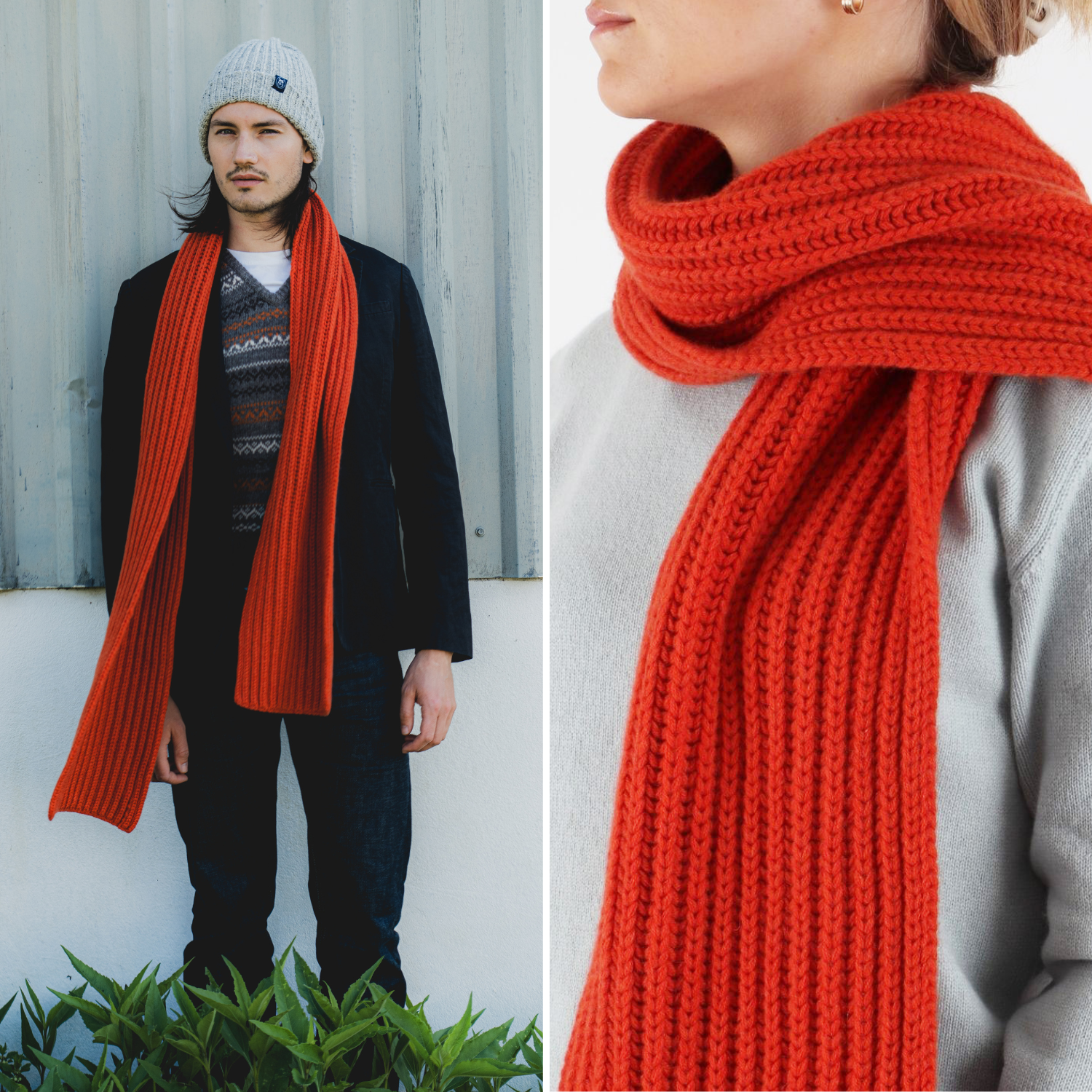 Luxury Unisex Ribbed Cashmere Scarf - Soft Winter Warm Wrap for Men & Women - Perfect for Cold Weather, Outdoor Activities & Fashion Accessories