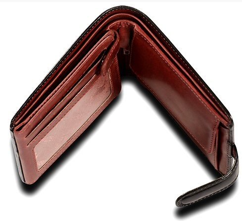 Visconti TR-35 Classic Tri-Fold Leather Wallet with ID Window & Coin Pocket - Black | Slim RFID Blocking Bifold Wallet for Men, Perfect for Everyday Carry & Business Use