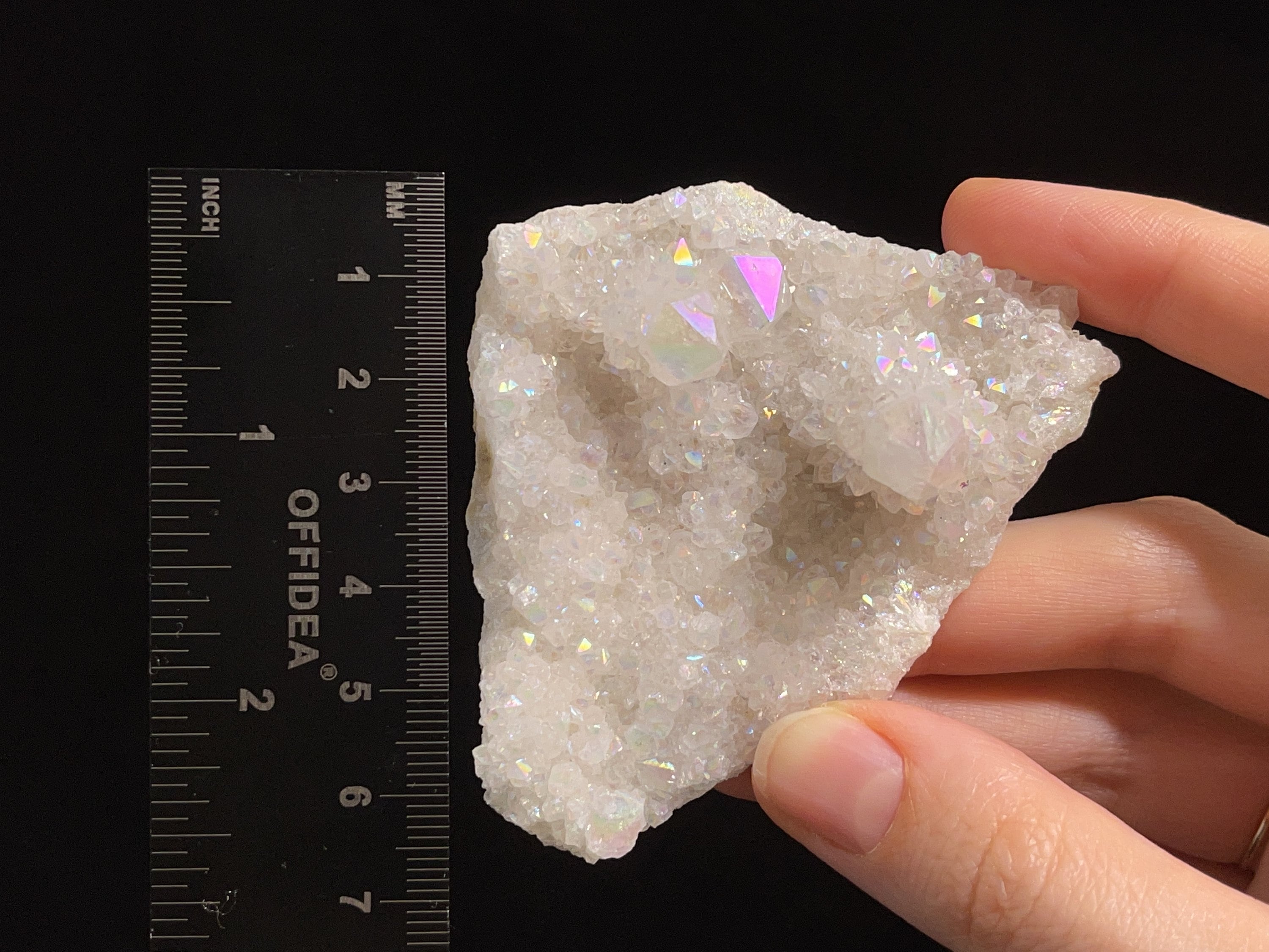 AURA QUARTZ Angel White Rainbow Quartz Crystal Cluster - Natural Spirit Quartz for Healing, Meditation & Boho Home Decor | Perfect for Reiki, Feng Shui & Spiritual Gifts