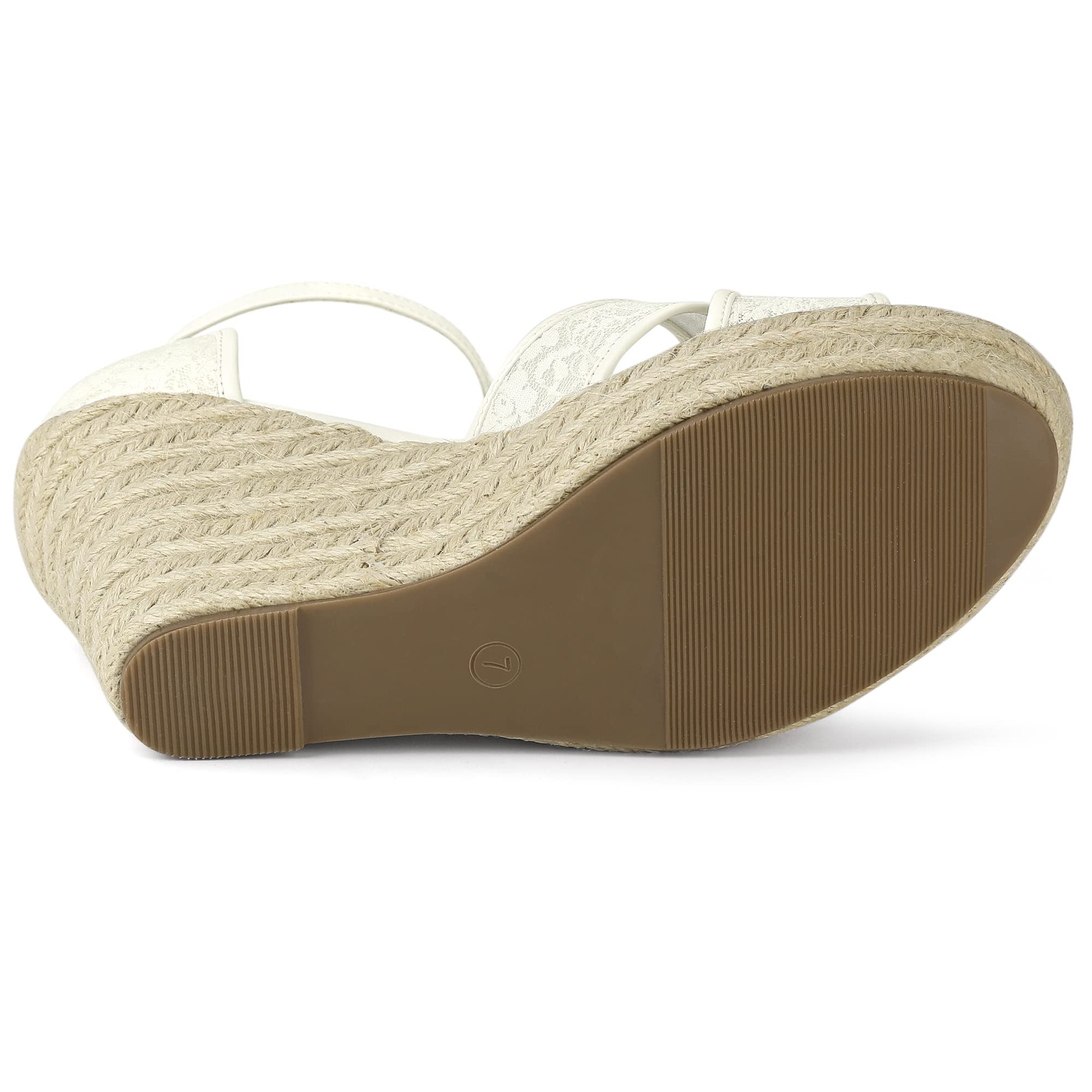Allegra K Women's Espadrilles Lace-Up Wedge Sandals - Comfortable Summer Casual Shoes for Beach, Vacation & Outdoor Wear
