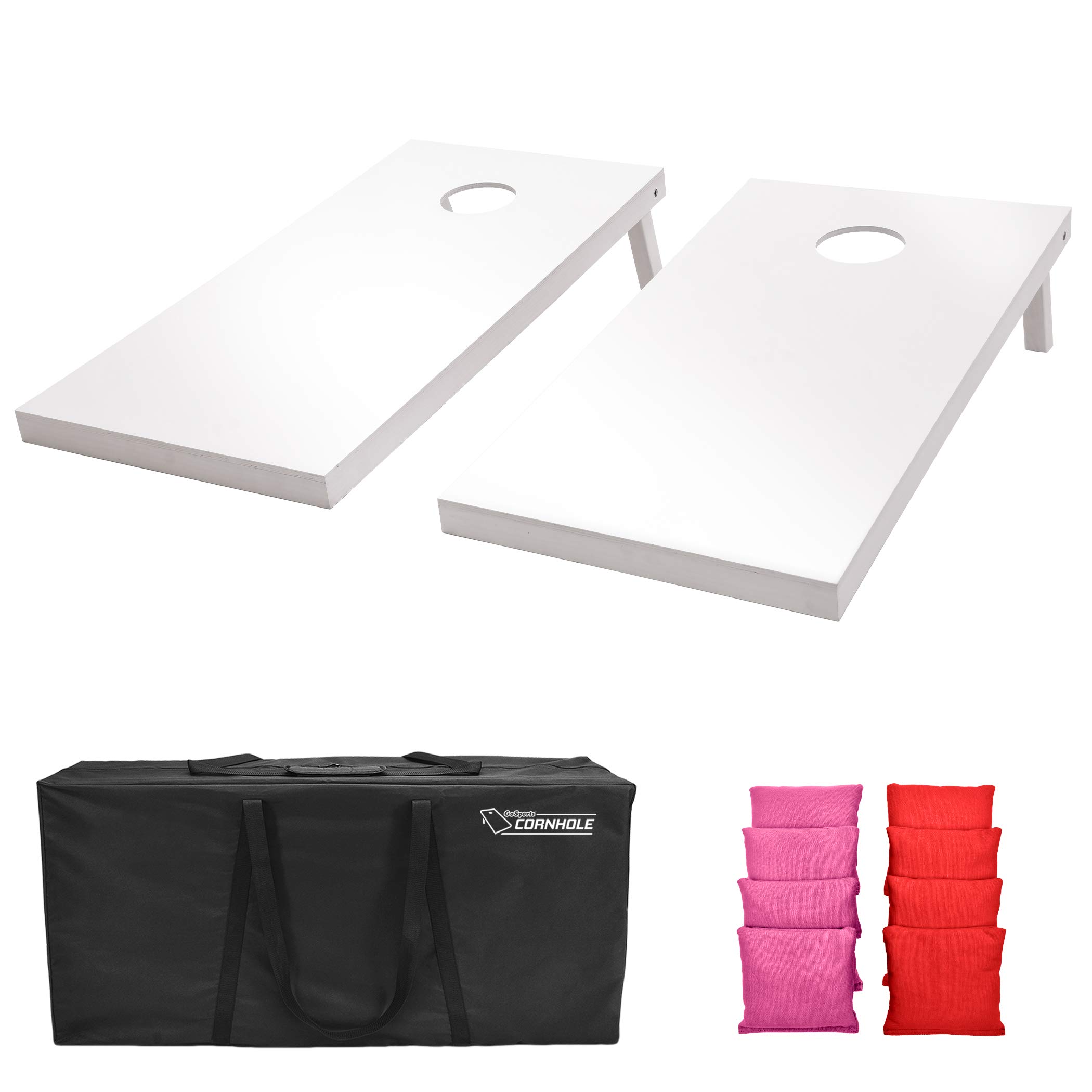 GoSports 4'x2' Regulation Size Wooden Cornhole Boards Set with Carrying Case & 100+ Bean Bag Color Options - Perfect for Backyard Parties, Tailgating & Outdoor Games