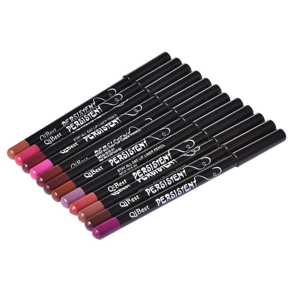 12Pcs Ultra Fine Waterproof Matte Lip Liner Set - Long Lasting Creamy Smooth Lip Pencils for Women | Perfect for Birthday Parties, Makeup Contouring & Daily Beauty Routine