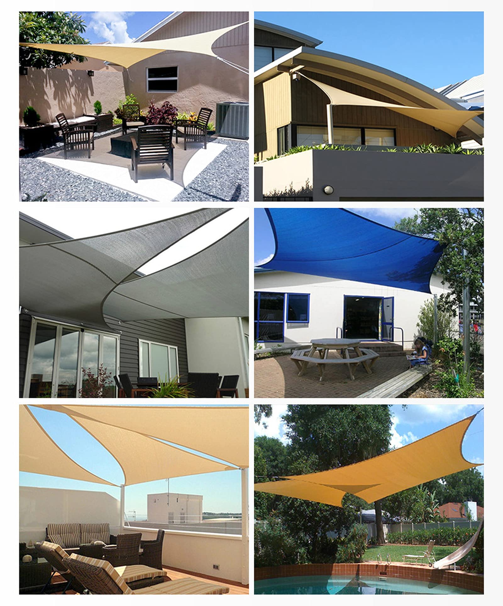 Triangle Sun Shade Sail 8.2 FT - UV Resistant Outdoor Canopy for Patio, Garden & Backyard | Perfect for Picnics, Poolside Lounging & Summer Activities