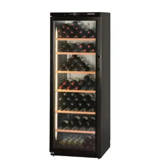 Liebherr 195 Bottle Barrique Single Zone Wine Cabinet - Black | Premium Wine Cooler for Home, Restaurant, or Wine Cellar Storage