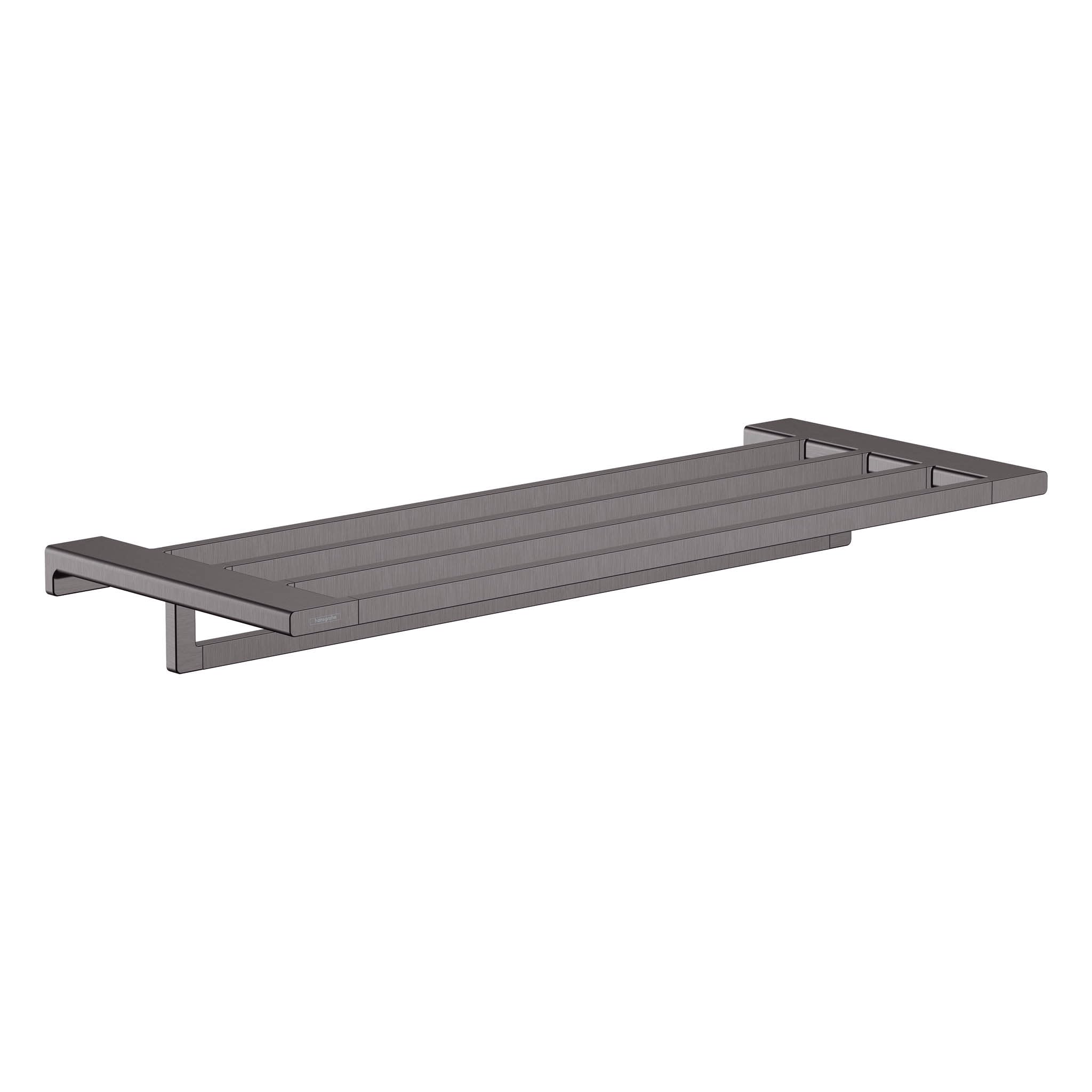 Hansgrohe 26-inch Brushed Black Chrome Towel Rack with Holder - 41751340 | Bathroom Accessory for Modern Homes & Luxury Hotels