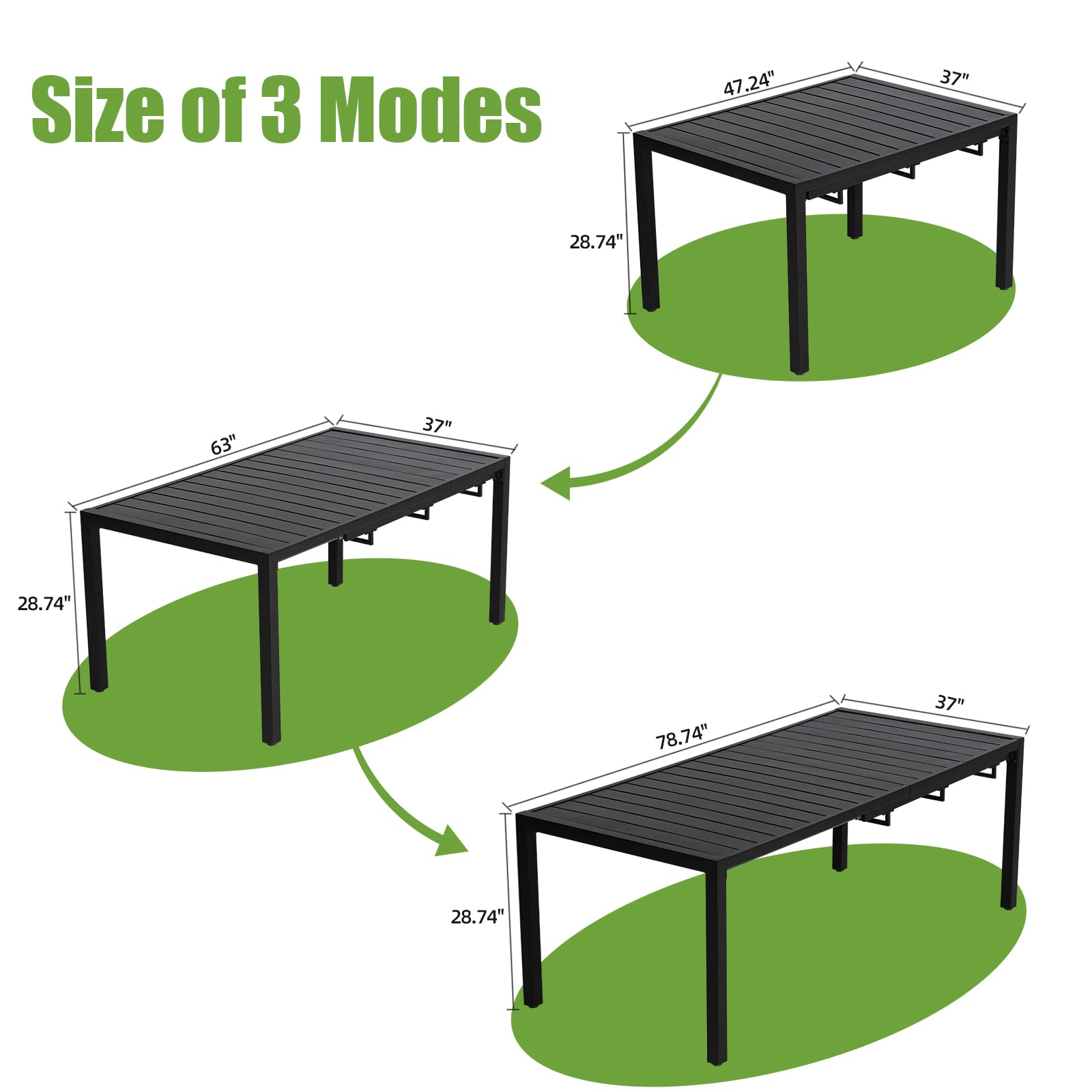 MEOOEM 8-Piece Outdoor Patio Dining Set - Large Rectangle Metal Table & 8 Textilene Mesh Chairs - Durable Garden Furniture for Backyard, Poolside & BBQ Entertaining