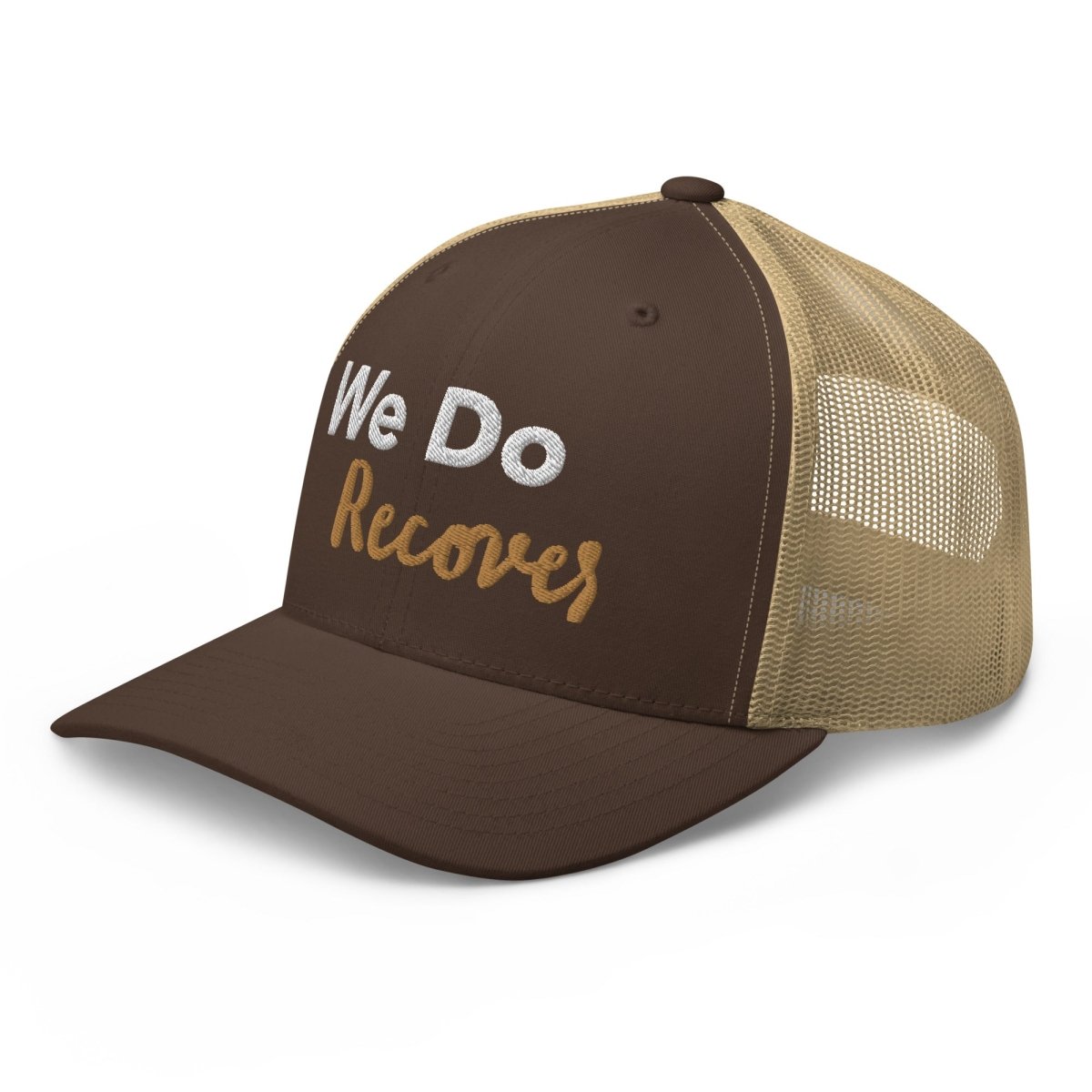 We Do Recover Trucker Cap - Inspirational Recovery Message Hat for Addiction & Sobriety Support - Perfect for 12-Step Meetings, Rehab & Everyday Encouragement