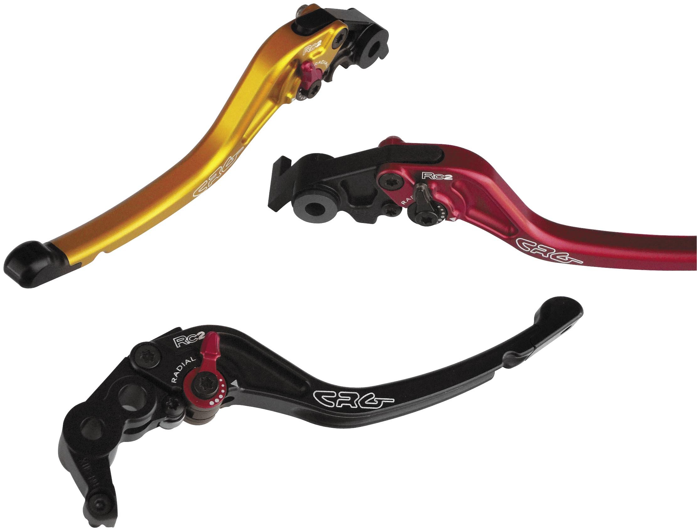 CRG RC2 Motorcycle Brake Lever - High Performance Red Anodized CNC Aluminum for Dirt Bikes & Off-Road Riding - Perfect for Racing, Trail, and Adventure Motorcycles