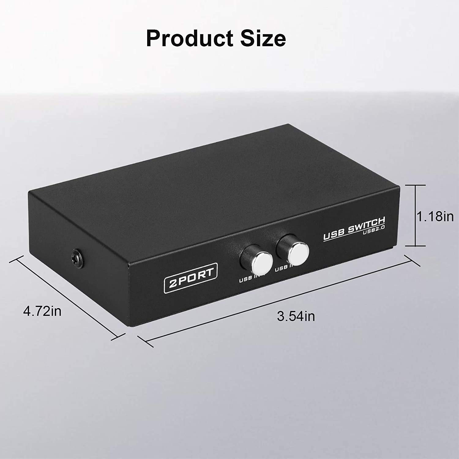 2-Port USB 2.0 Printer Switch Hub - Share 1 Printer Between 2 Computers | Includes 2x USB A to B Printer Cables (2-Pack) | Perfect for Home Office & Small Business Printer Sharing