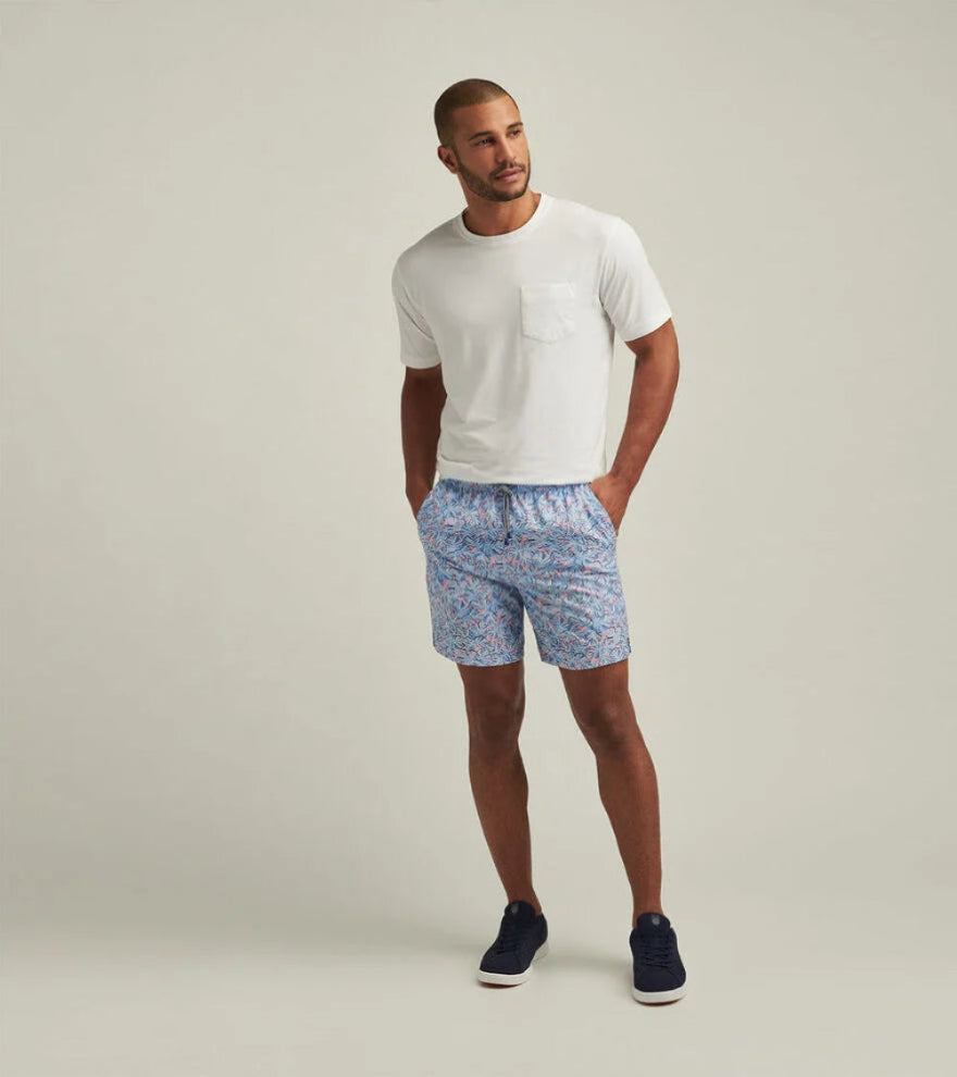 Peter Millar Men's 7 Inch Quick-Dry Swim Trunks with UPF Protection - Seaport Blue for Beach, Pool & Summer Vacation