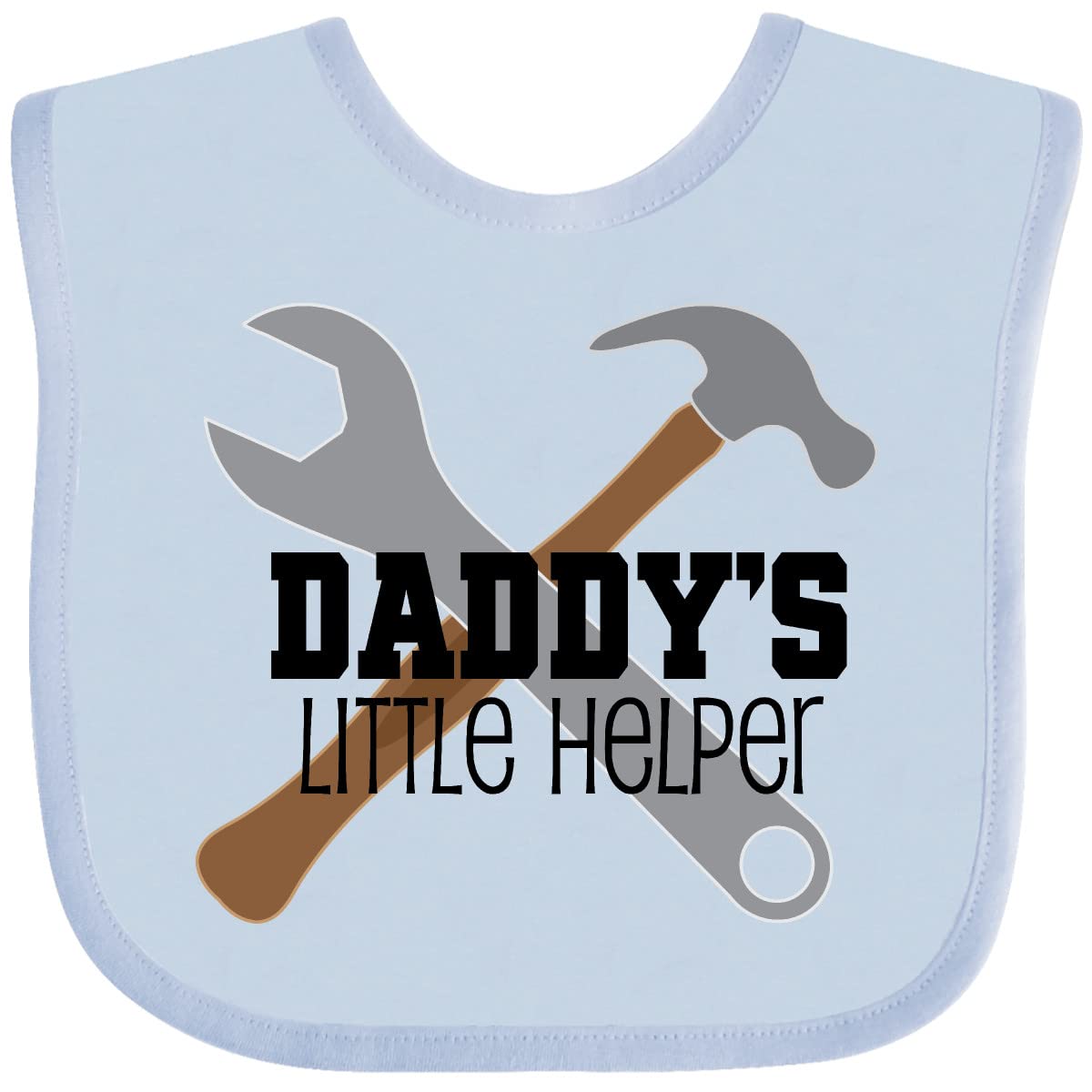Inktastic Daddy's Little Helper Tool Set Baby Bib - Cute Construction Theme Bib for Toddlers & Infants - Perfect for Mealtime, Playtime & DIY Dad Moments