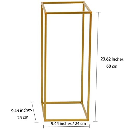 10 Pcs Gold Wedding Flower Centerpiece Stands - 24in/60cm Tall Geometric Metal Vases for Table Decor - Elegant Home, Party & Wedding Decorations - Perfect for Reception Tables, Banquet Centerpieces and Bridal Shower Decor