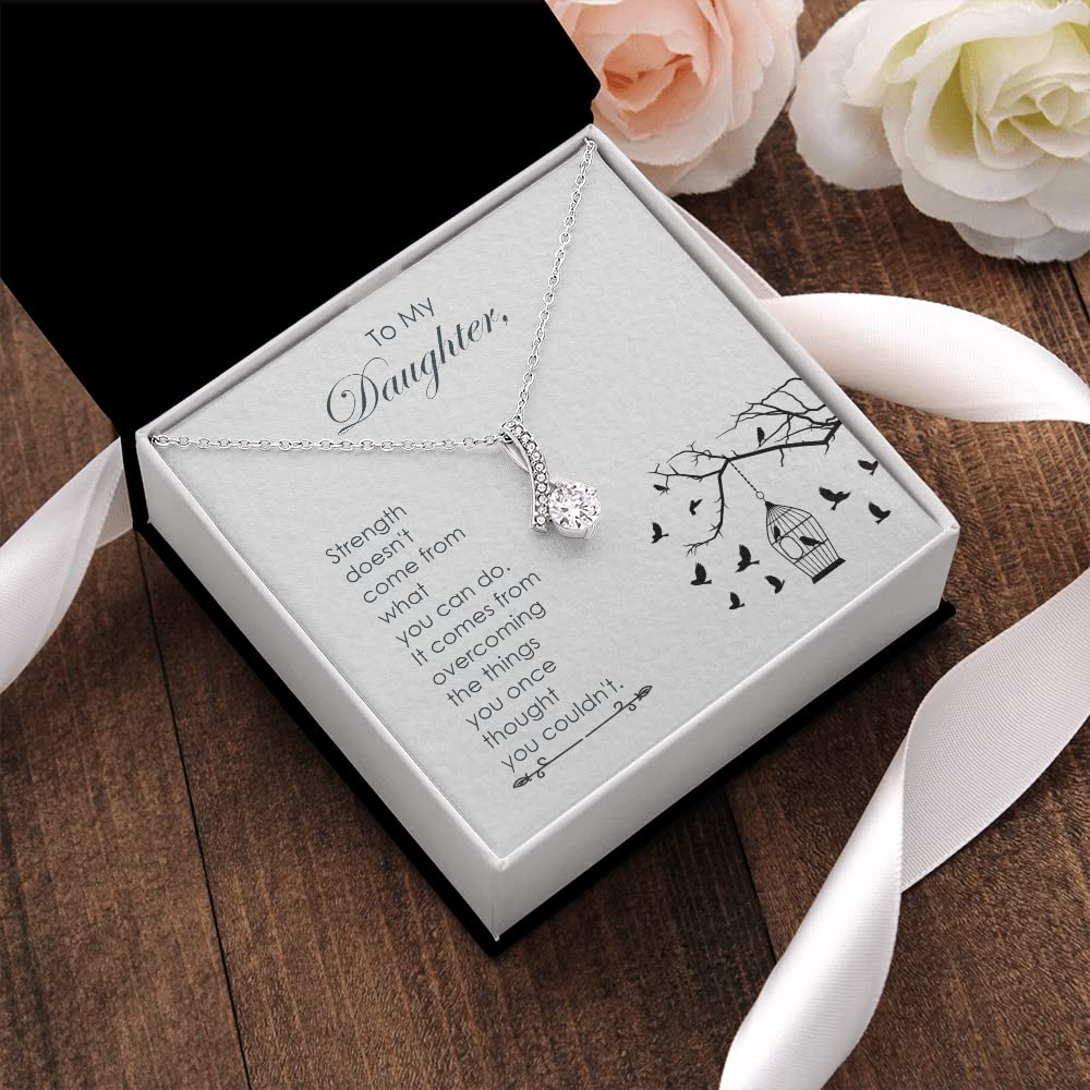 Loving Daughter Gift Necklace - Personalized Birthday Jewelry for Daughter from Mom & Dad | Meaningful Present for Graduation, Christmas & Special Occasions