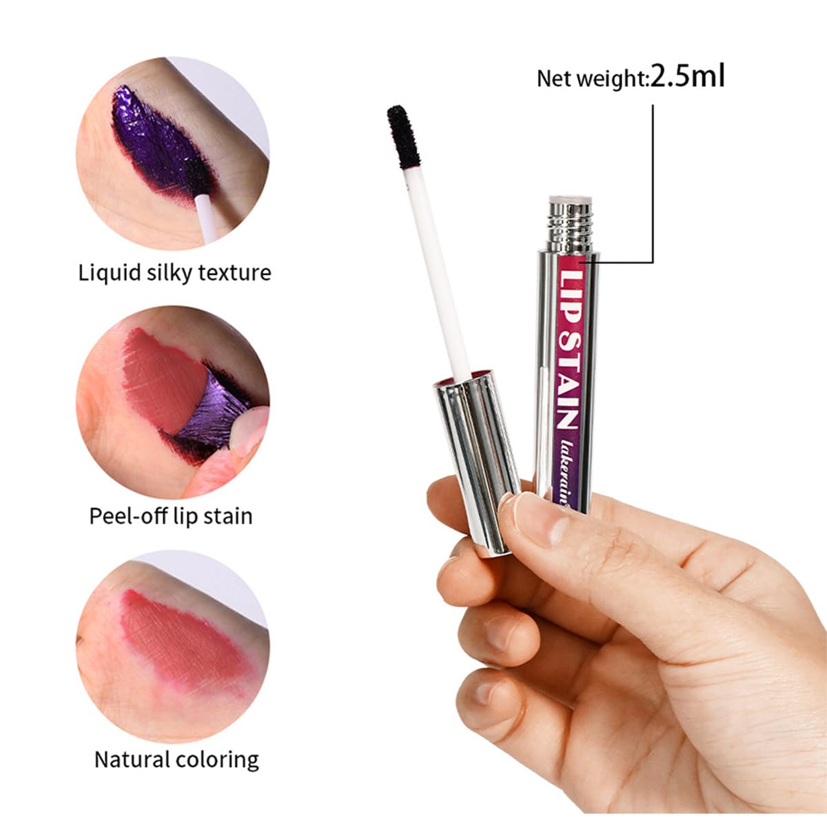3PCS Peel Off Lipstick Set - Long Lasting Waterproof Lip Stain, Highly Pigmented Matte Lip Liner & Lipstick for Party, Wedding, Date Night Makeup