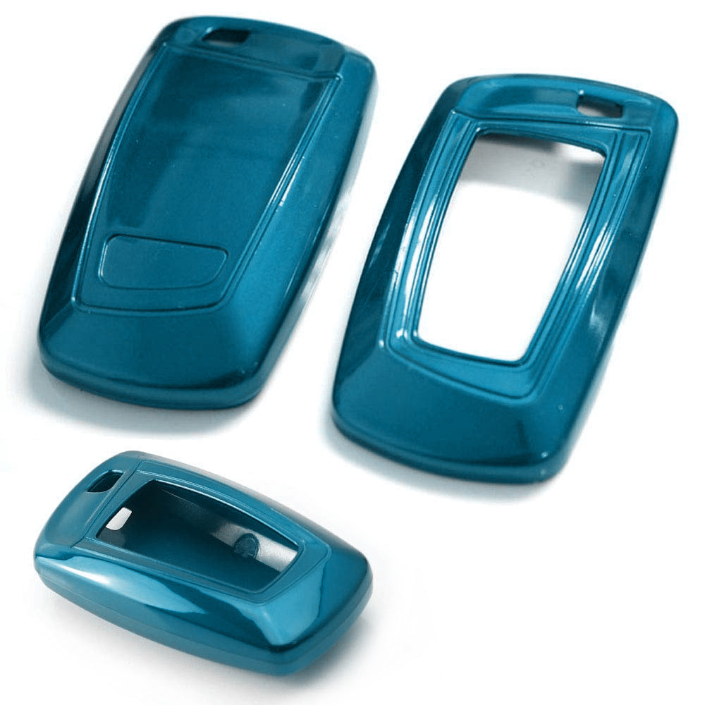 Glossy Blue Smart Key Fob Shell Replacement for BMW 1 2 3 4 5 6 7 X3 Series - Exact Fit, Durable & Stylish Car Key Cover - Perfect for Daily Use, Travel & Protection