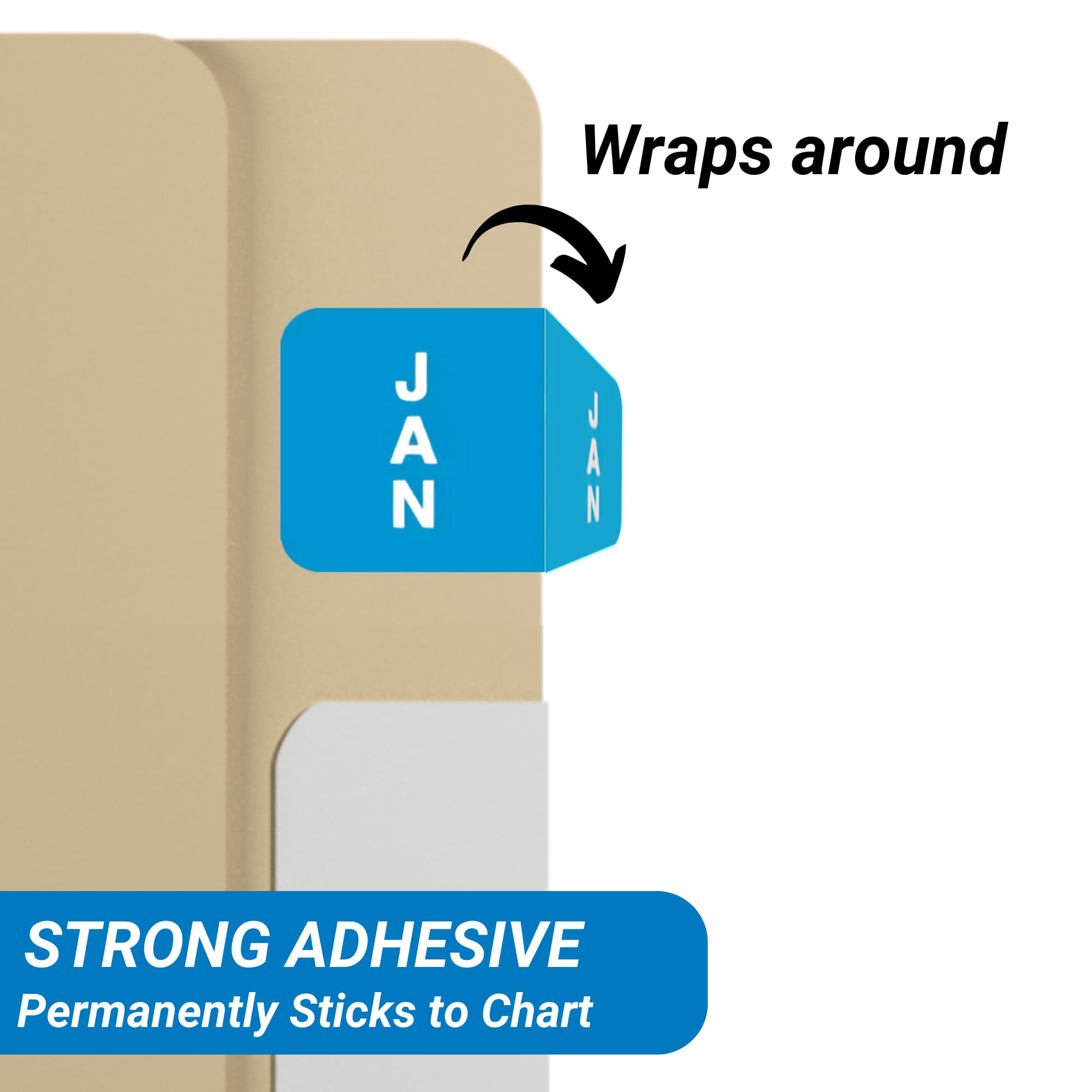 Doctor Stuff - Monthly File Folder Labels, Complete Set January to December, Reynolds & Reynolds RRMM Series Stickers (3/4
