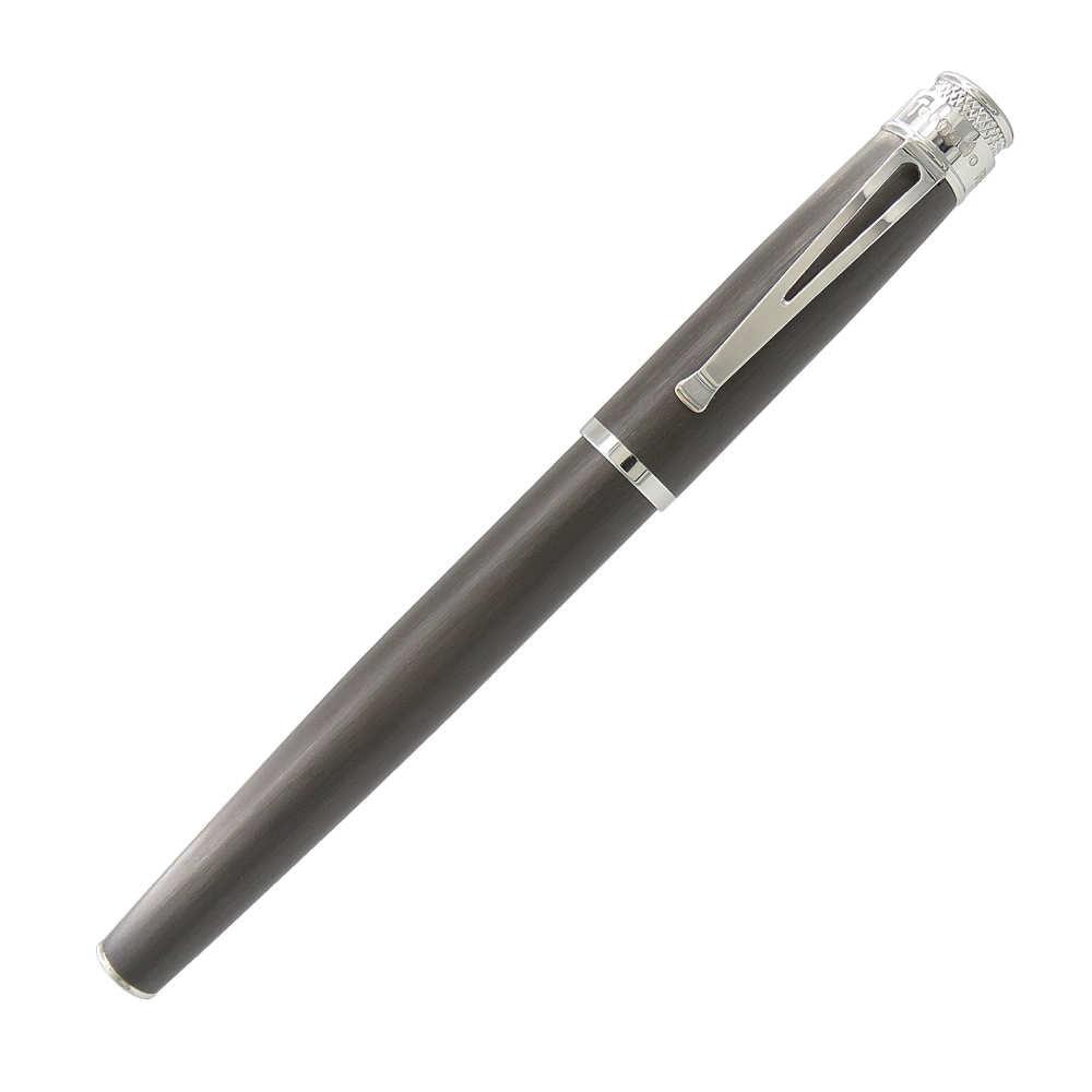 Retro 51 Tornado Fountain Pen - Black Nickel Platinum Finish | Premium Writing Instrument for Professionals & Gift Giving