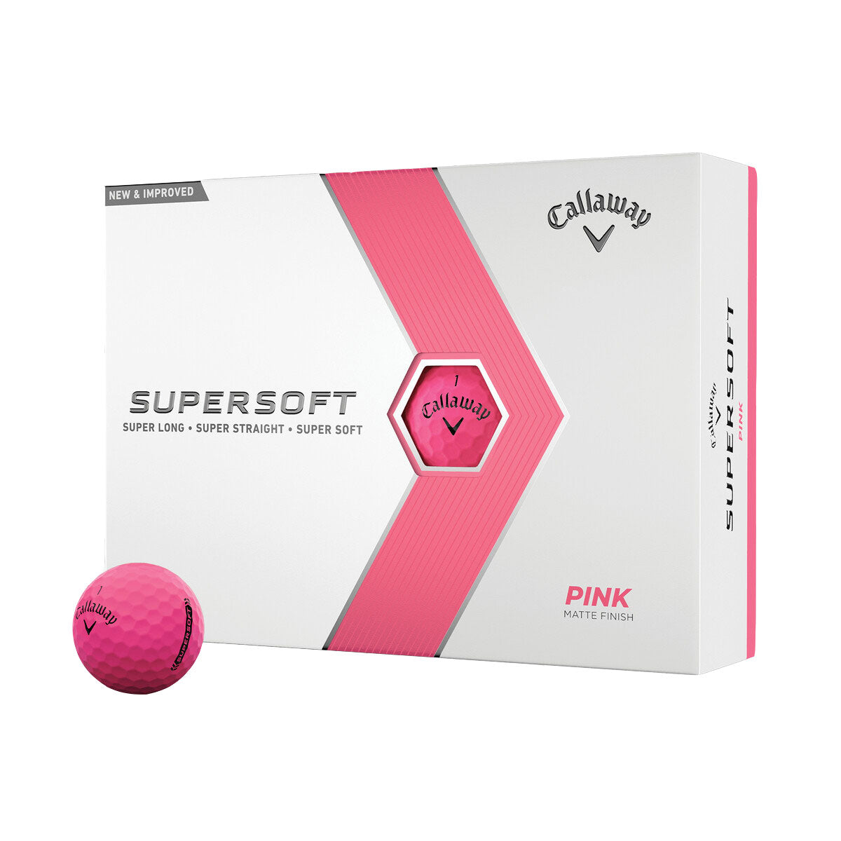 Callaway Supersoft Matte Golf Balls 12 Pack - Low Compression for Longer Distance & Straighter Shots | Perfect for Beginners & High Handicappers | Ideal for Casual Play & Practice Rounds