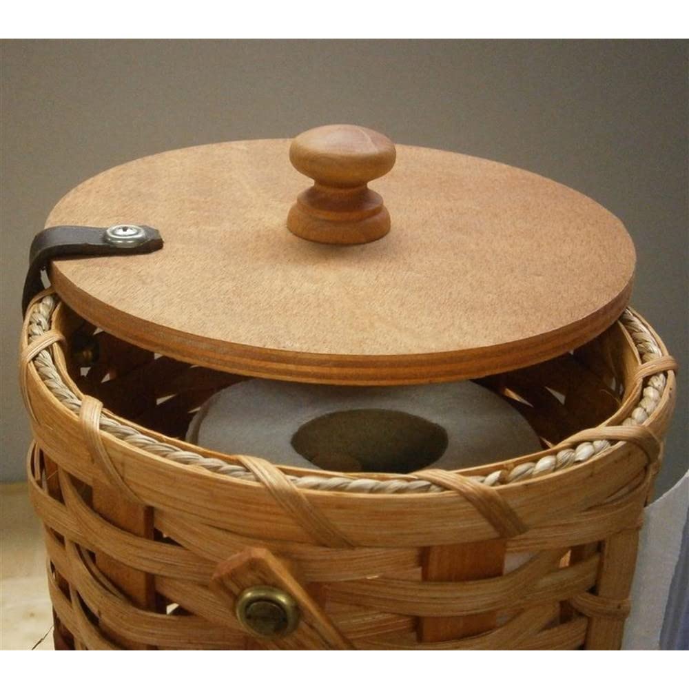 Amish-Made Hand-Woven Paper Towel Holder Dispenser Basket - Rustic Farmhouse Kitchen Decor for Countertop or Wall Mount
