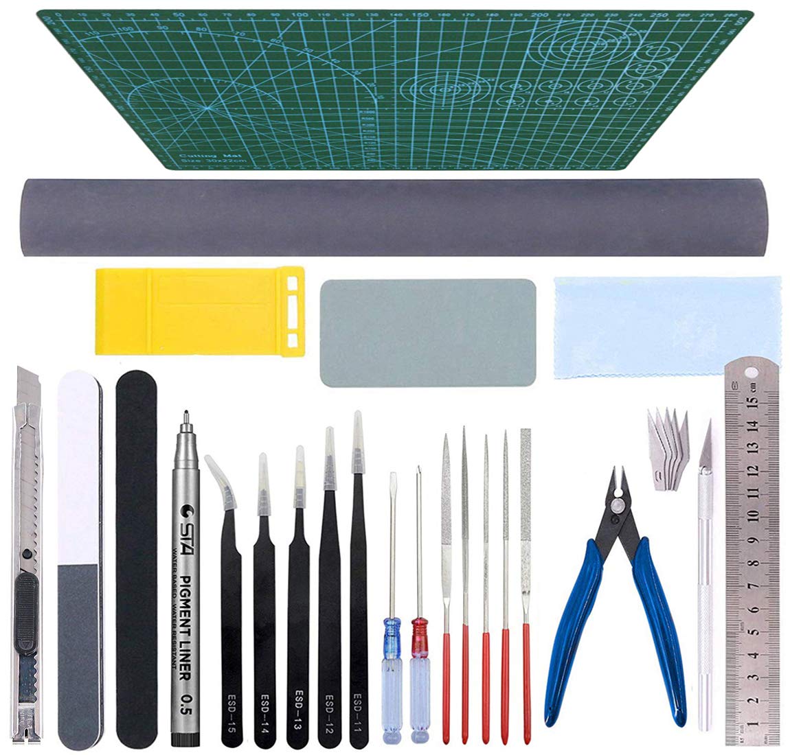 Qovydx 32Pcs Gundam Model Building Tools Kit - Gunpla Tools Set for Bandai Model Kits | Perfect for Building, Repairing & Fixing Gundam Plastic Models - Ideal for Hobbyists & DIY Enthusiasts