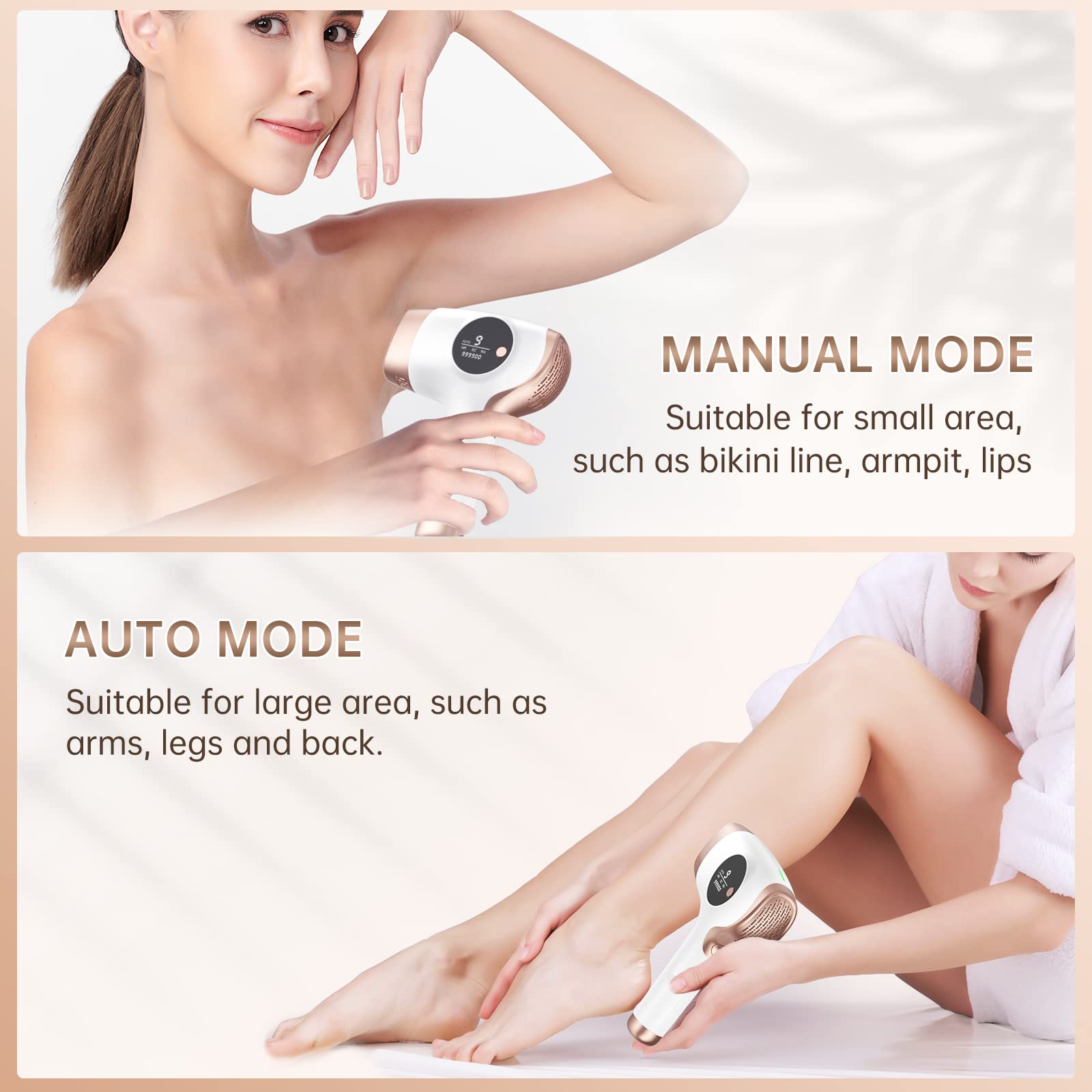 IPL Hair Removal Device - 9 Adjustable Energy Levels, 999,000 Flashes, 3 Modes for Painless Permanent Hair Removal for Women & Men | Face, Bikini, Body | At-Home Salon Treatment & Smooth Skin Care