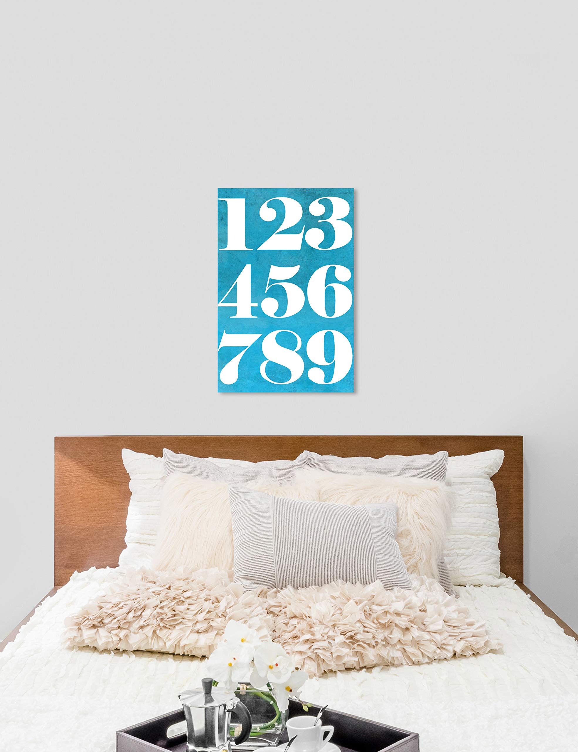 Oliver Gal Artist Co. 'Numbers' Typography Wall Art Canvas Print - 24x36 Inch Blue & White Quote Home Decor for Living Room, Bedroom & Office