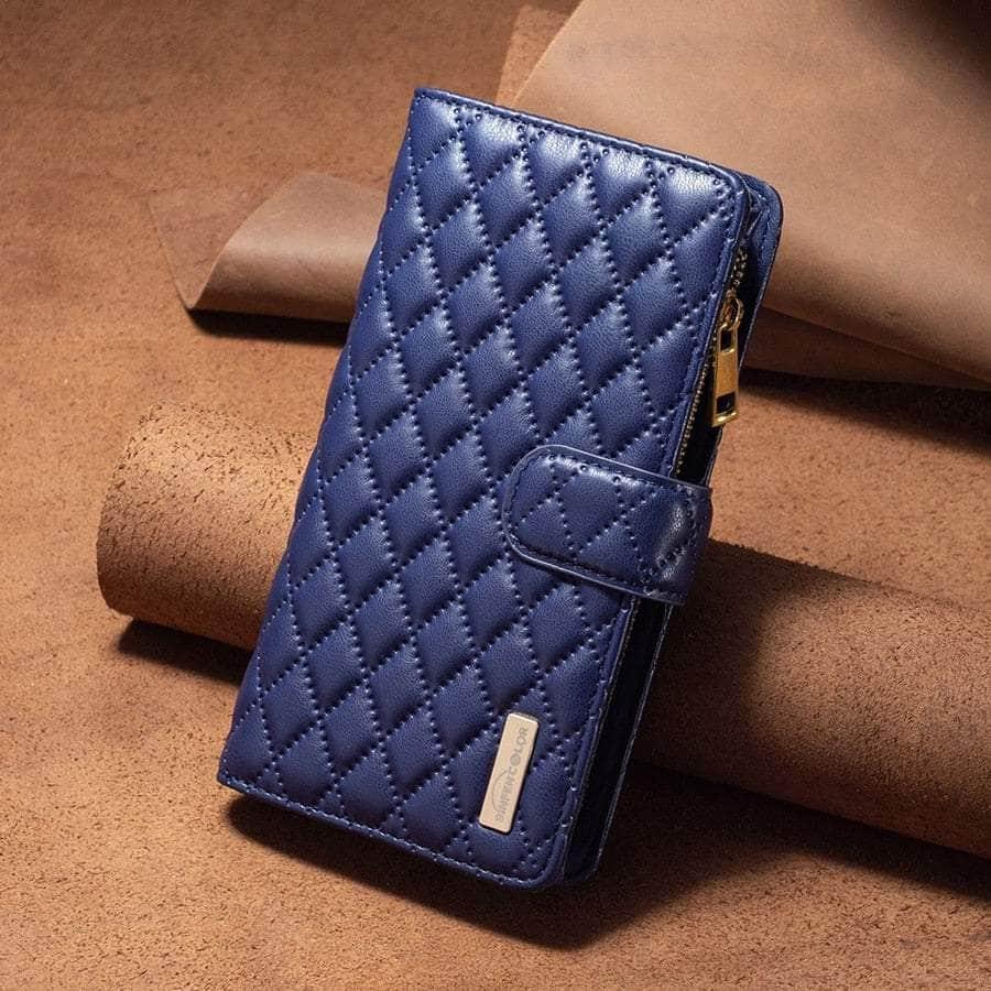 Premium iPhone 14 Pro Flip Zipper Leather Case - Protective Wallet Cover with Card Slots | Perfect for Business Professionals & Daily Commuters