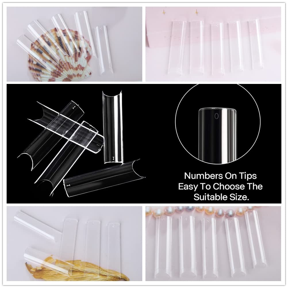 UNA GELLA XXL Square Nail Tips 120 PCS - Extra Long Straight Fake Nails for Acrylic & Gel, No C Curve, No Trace, DIY Home Manicure Kit with Storage Box | Perfect for Salon Professionals & At-Home Nail Art