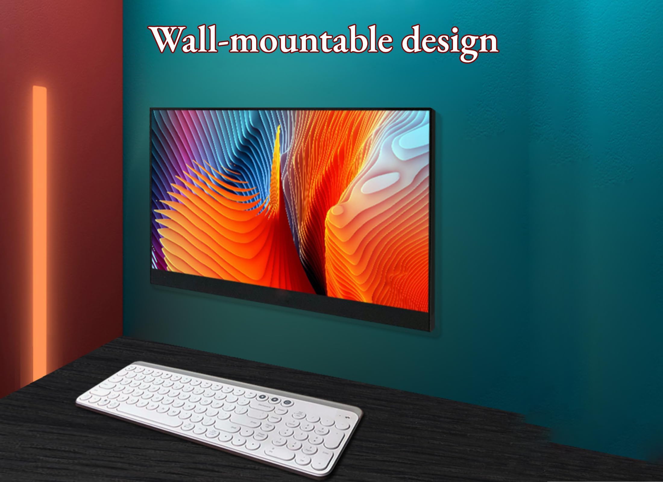 16 Inch Portable Monitor 1920x1200 IPS Eye Care Screen, USB-C HDMI Gaming Monitor with Dual Speakers for Laptop PC Mac - Perfect for Work, Gaming & Travel