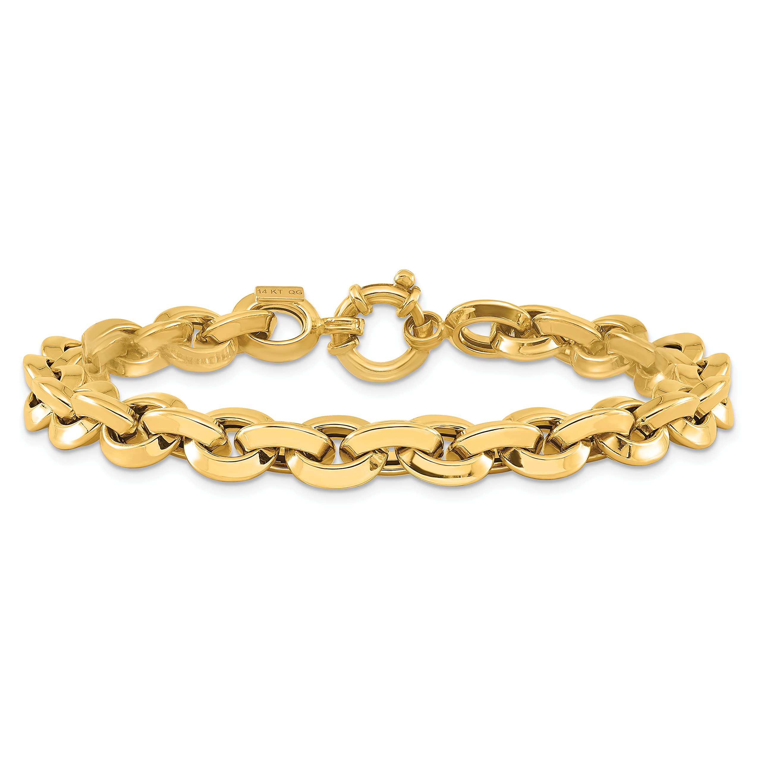 14K Solid Yellow Gold Knife Edge Cable Link Chain Bracelet for Women - 8 Inch Dainty Jewelry Gift for Birthday, Anniversary & Everyday Wear
