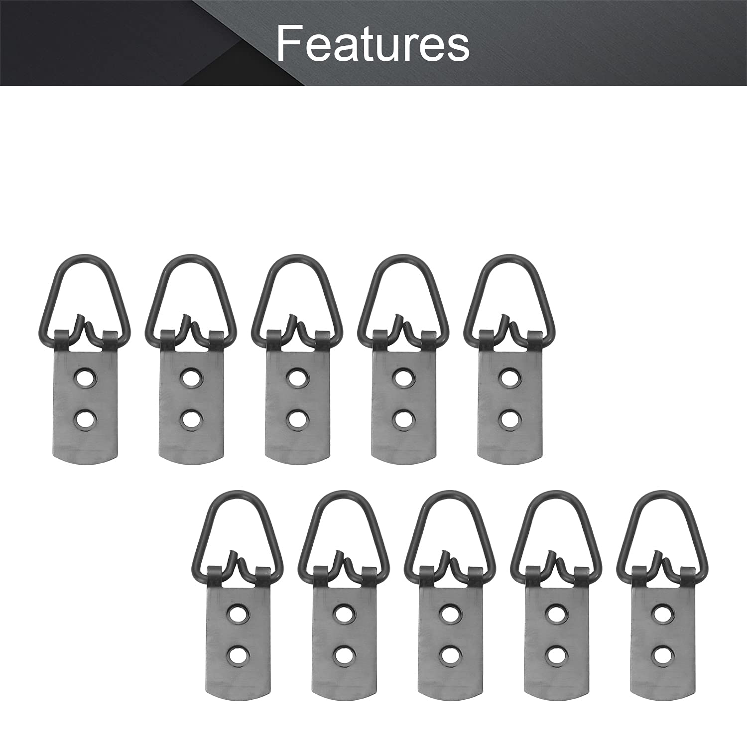 MroMax 20PCS Black Picture Frame Hooks for Wall Decor & Photo Hanging