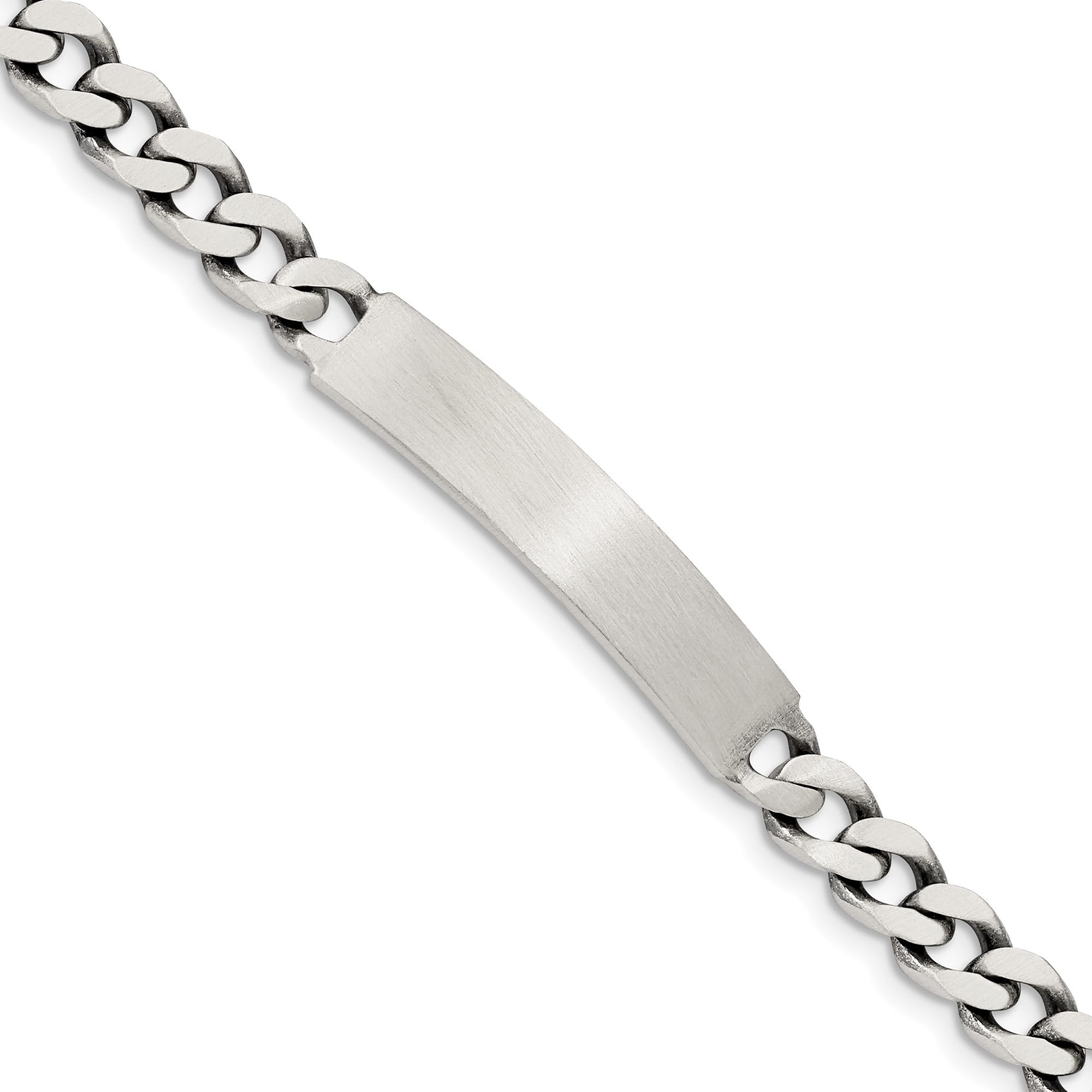 925 Sterling Silver Engraveable Vintage Curb Link Name Bar ID Bracelet - Personalized Gift for Women, Men, Couples | Birthday, Anniversary, Wedding, Friendship Jewelry