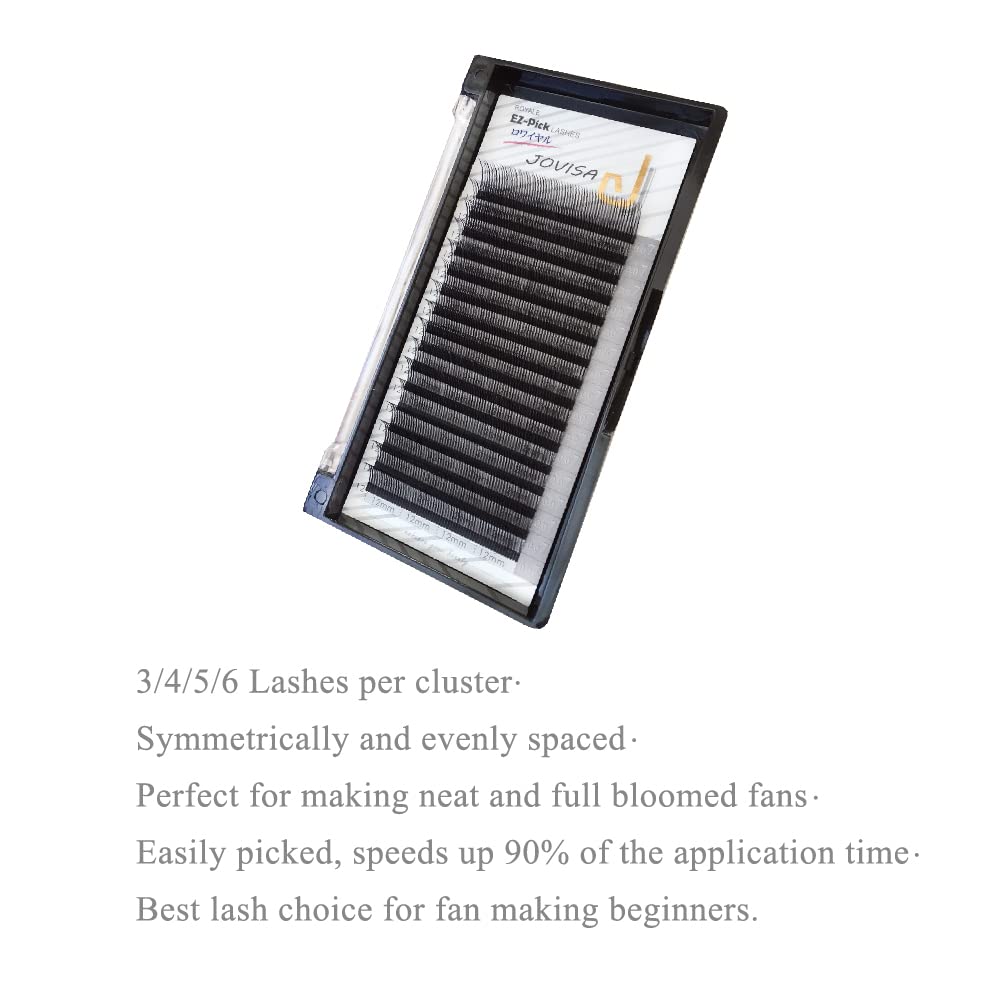 JOVISA 6D EZ Pick Mink Premade Fan Eyelash Extensions - 0.07mm D Curl Volume Lashes (D/11mm) for Natural & Glamorous Look - Perfect for Weddings, Parties & Daily Wear