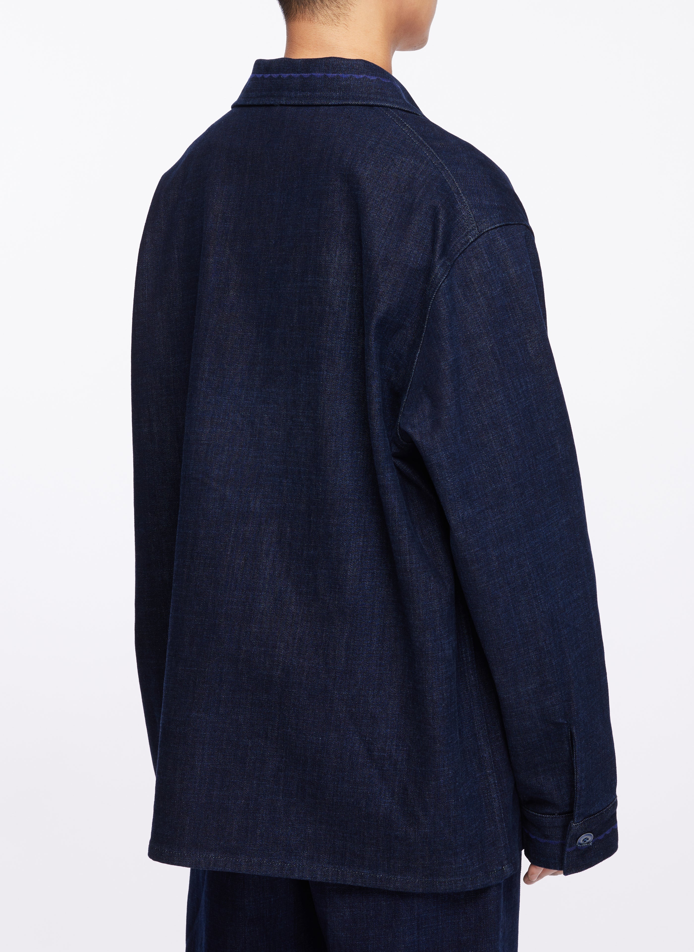 12.5oz Cotton Denim Work Jacket for Men - Durable & Comfortable Blue Denim Jacket for Outdoor Work, Construction, and Casual Wear