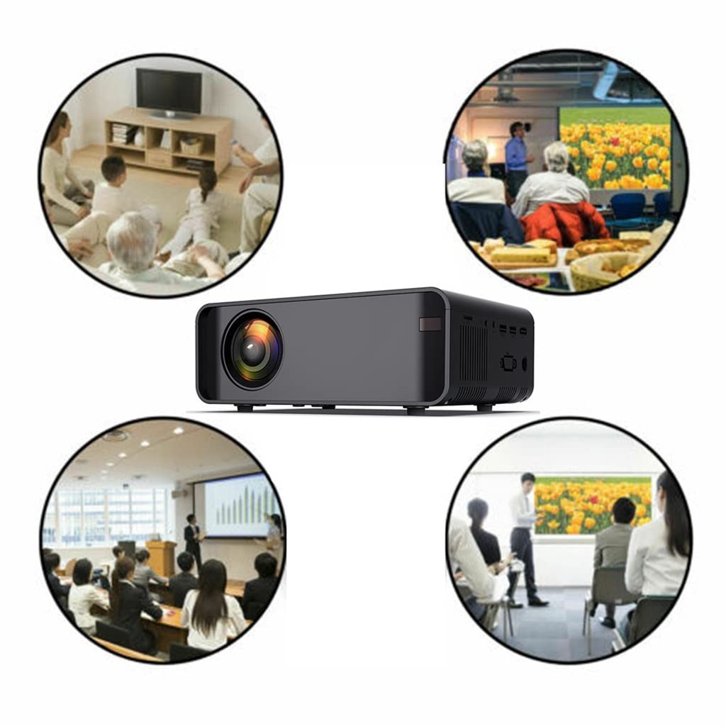 QUYNAGER Black Portable HD Projector for iPhone & Android - Wireless Phone Screen Mirroring, Home Theater & Outdoor Movie Night Projector
