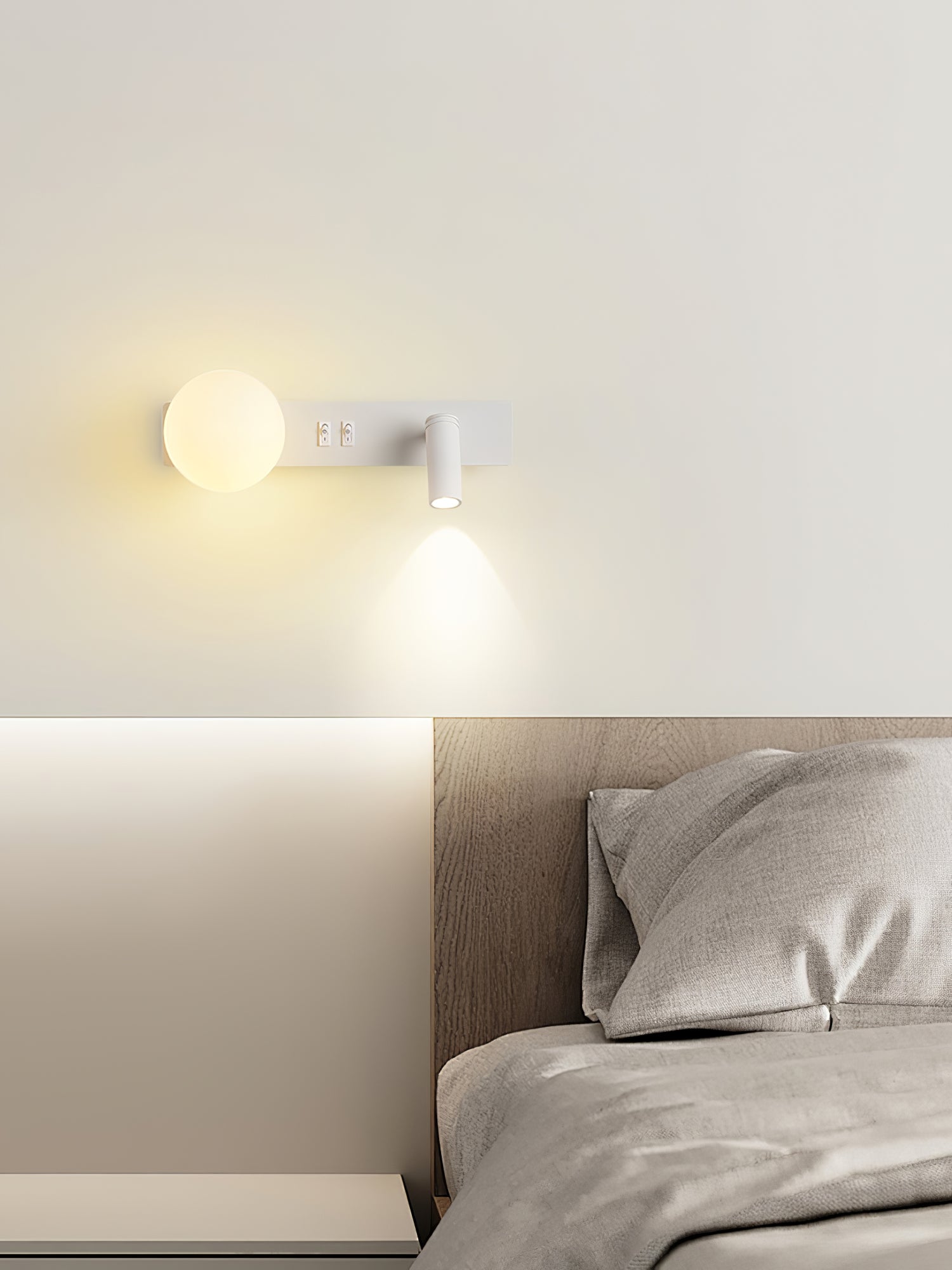Glos Slim Wall Lamp - Modern LED Light Fixture for Bedroom, Living Room & Hallway - Energy Efficient Dimmable Sconce with Adjustable Arms - Perfect for Ambient Lighting and Space Saving Design