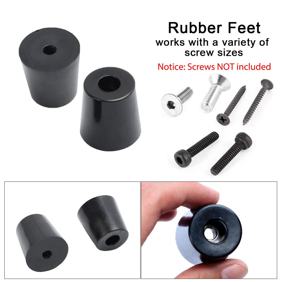 uxcell 8pcs Rubber Feet Bumpers - Non-Slip Furniture Leg Pads with Metal Washer (32x26x32mm) for Tables, Cabinets & Chairs - Protect Floors & Reduce Noise