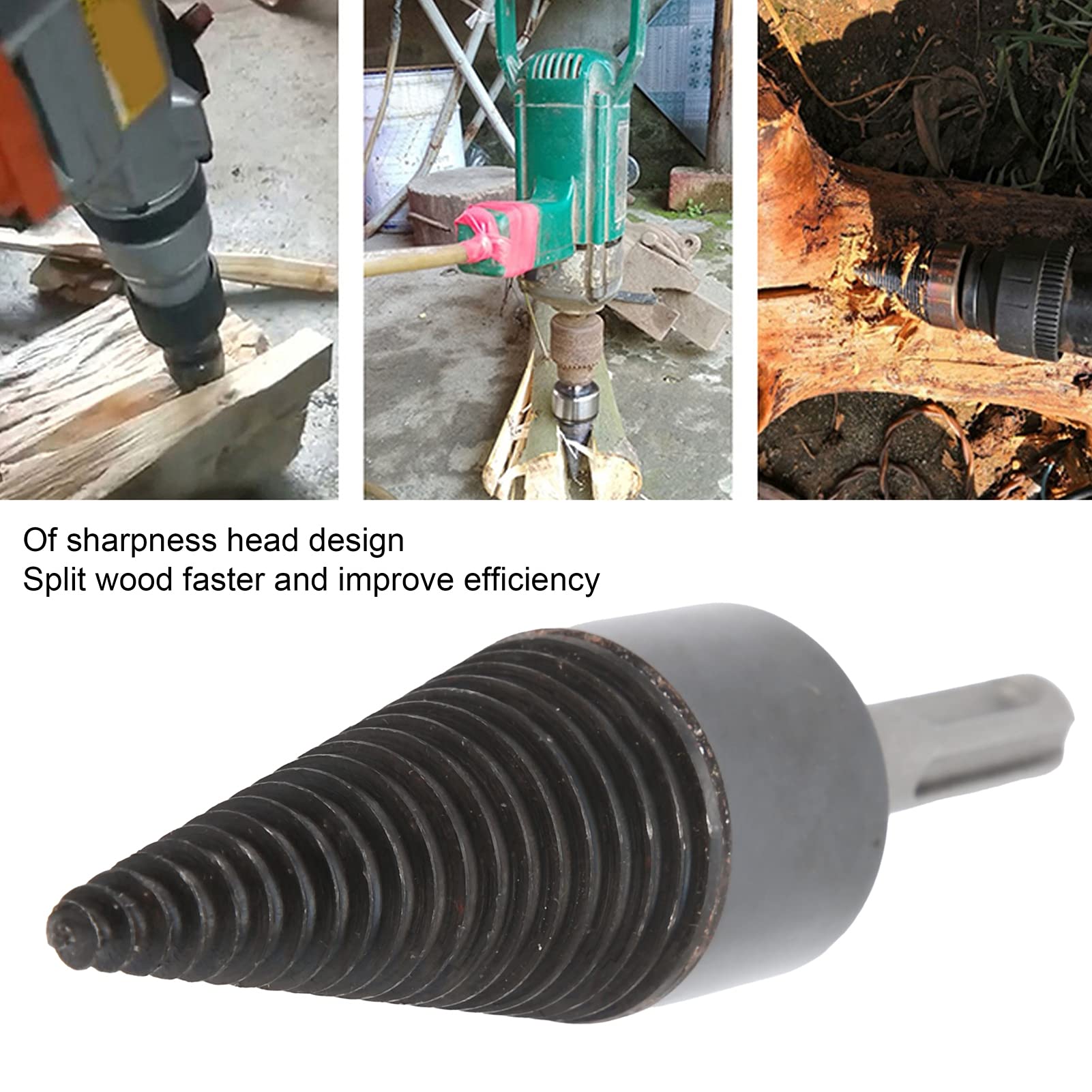 2Pcs 32mm Wood Splitting Drill Bit - Heavy Duty Firewood Splitter & Kindling Splitter for Log Splitting | Perfect for Fireplace, Camping, Wood Stove & DIY Wood Chopping Projects