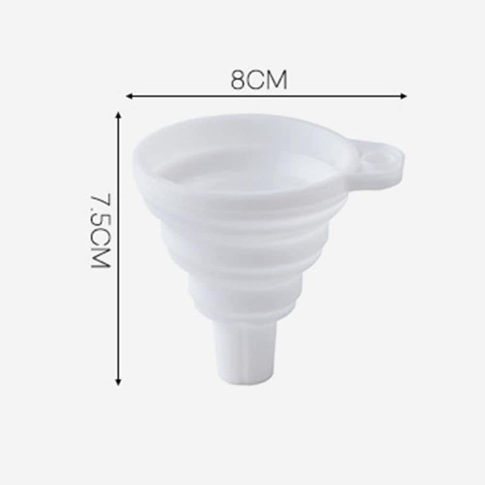 Mini Silicone Collapsible Funnel for Filling Bottles - Portable, Flexible, Foldable Kitchen Funnel for Liquid, Oil & Powder (Grey) | Perfect for Travel, Camping & Home Use