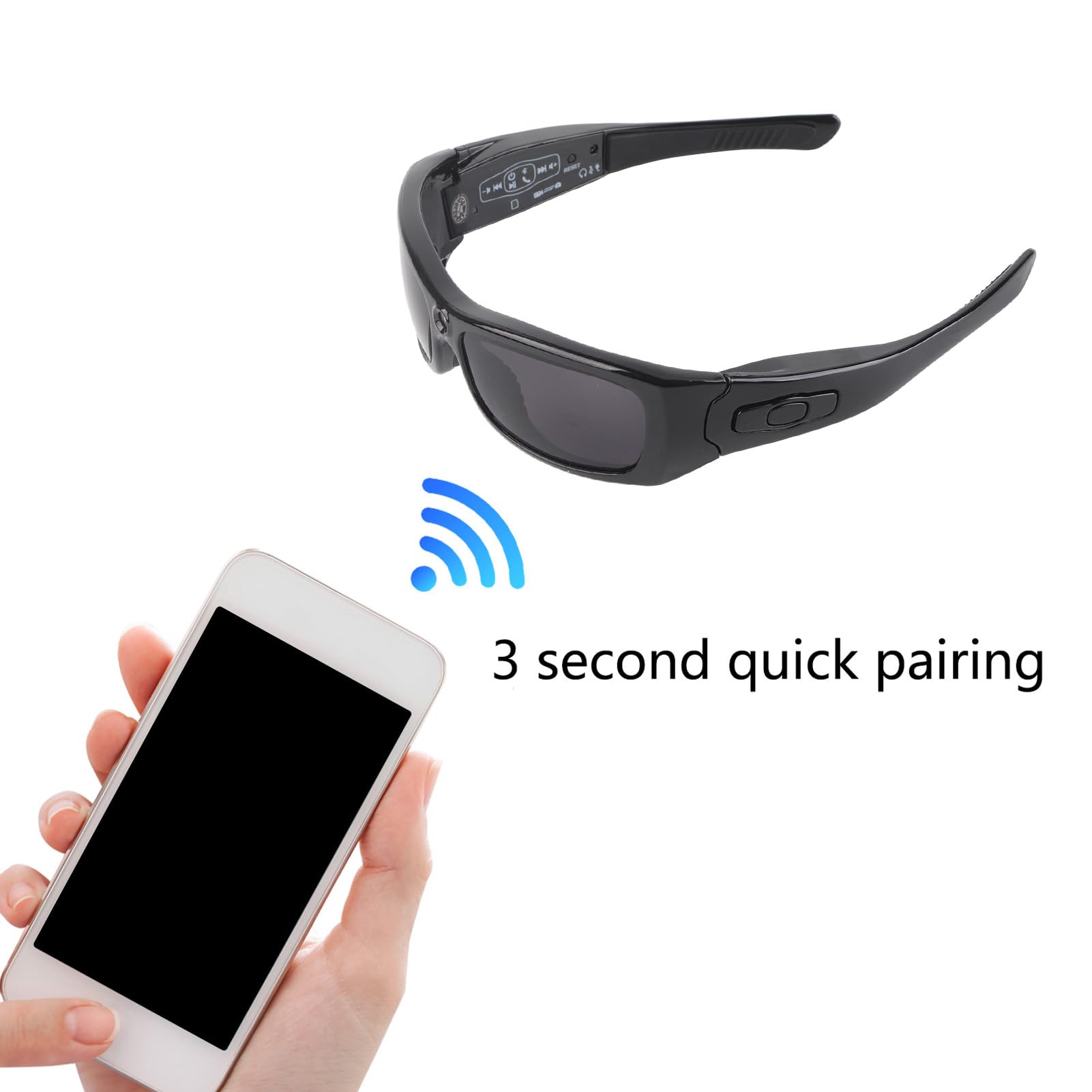 Smart Camera Sunglasses with 1080p HD Video & Polarized Lenses - Hands-Free Recording Glasses for Computer/OTG Connection - Perfect for Driving, Cycling, Travel & Outdoor Adventures