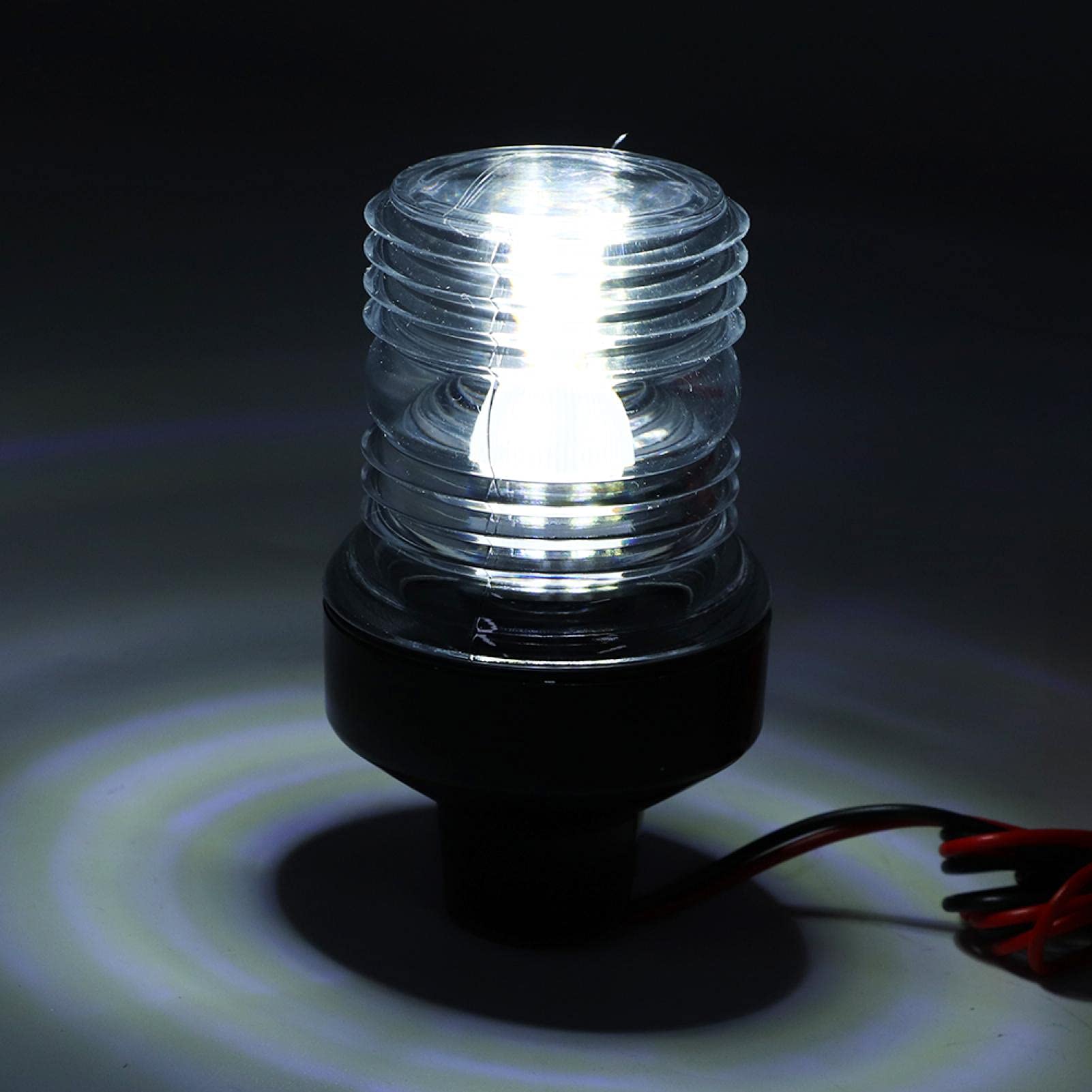 12V 2.5W IP65 White LED 360° Navigation Light for Boats, Yachts & Fishing Vessels - Waterproof Marine Deck Light for Night Sailing & Safety Signaling