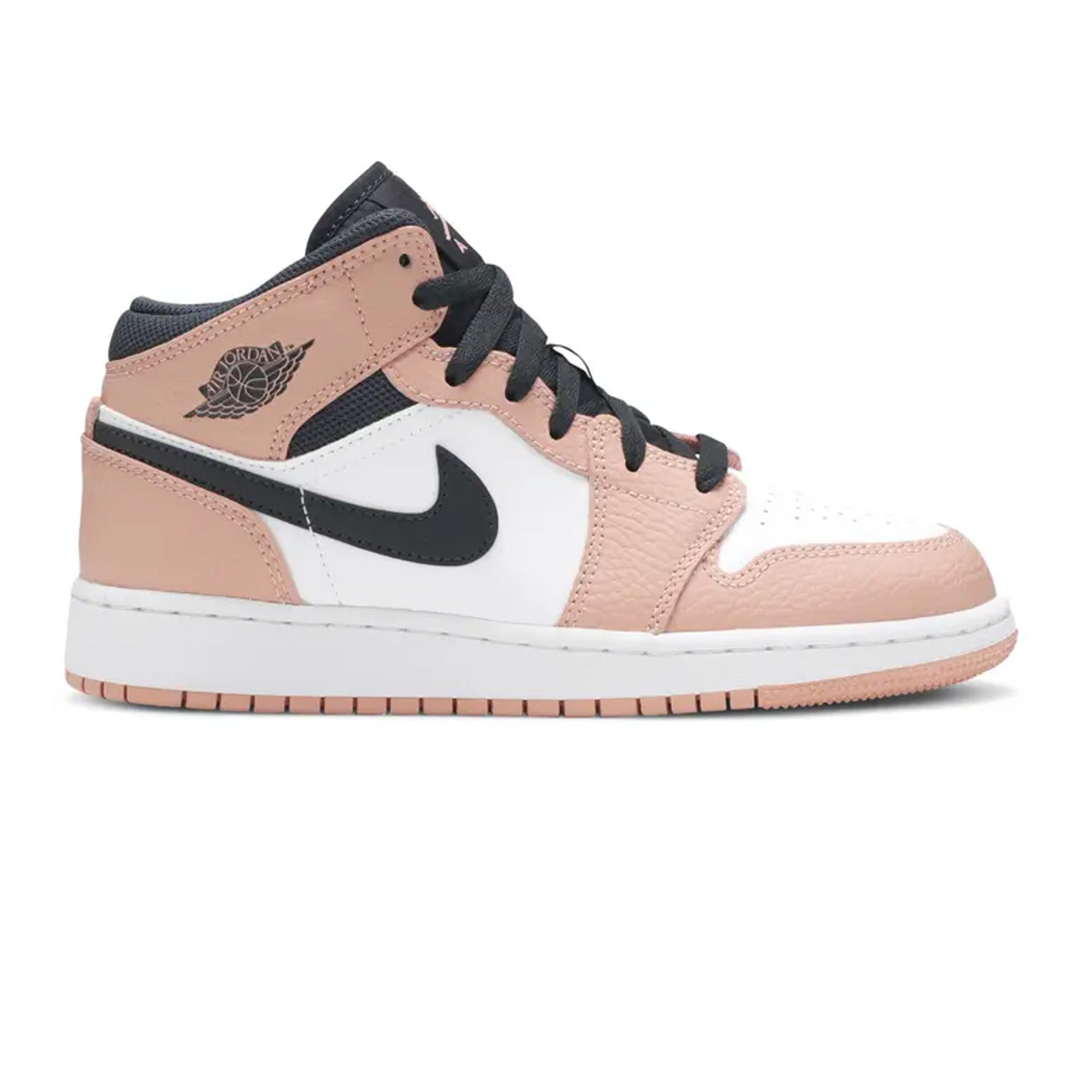 Air Jordan 1 Mid 'Pink Quartz' GS - Girls' Basketball Shoes for School & Street Fashion | Comfortable Sneakers for Sports & Casual Wear