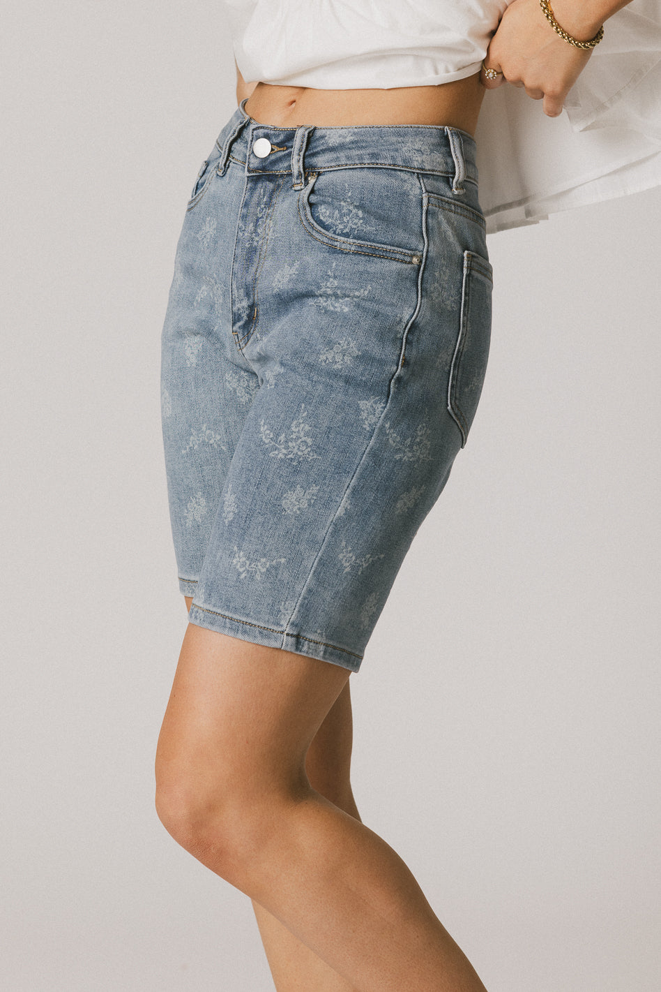 Alexsis Floral Denim Shorts for Women - High Waisted Summer Shorts with Pockets | Casual Outfit, Beach Wear, Street Style Fashion