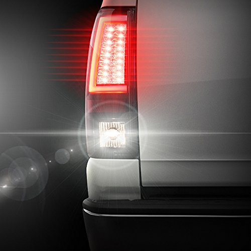 AKKON LED Black Tail Lights Brake Lamps Pair for 1999-2002 Chevy Silverado 1500/2500 & 1999-2006 GMC Sierra Pickup Truck - Upgrade Your Truck's Style & Visibility for Night Driving & Off-Road Adventures