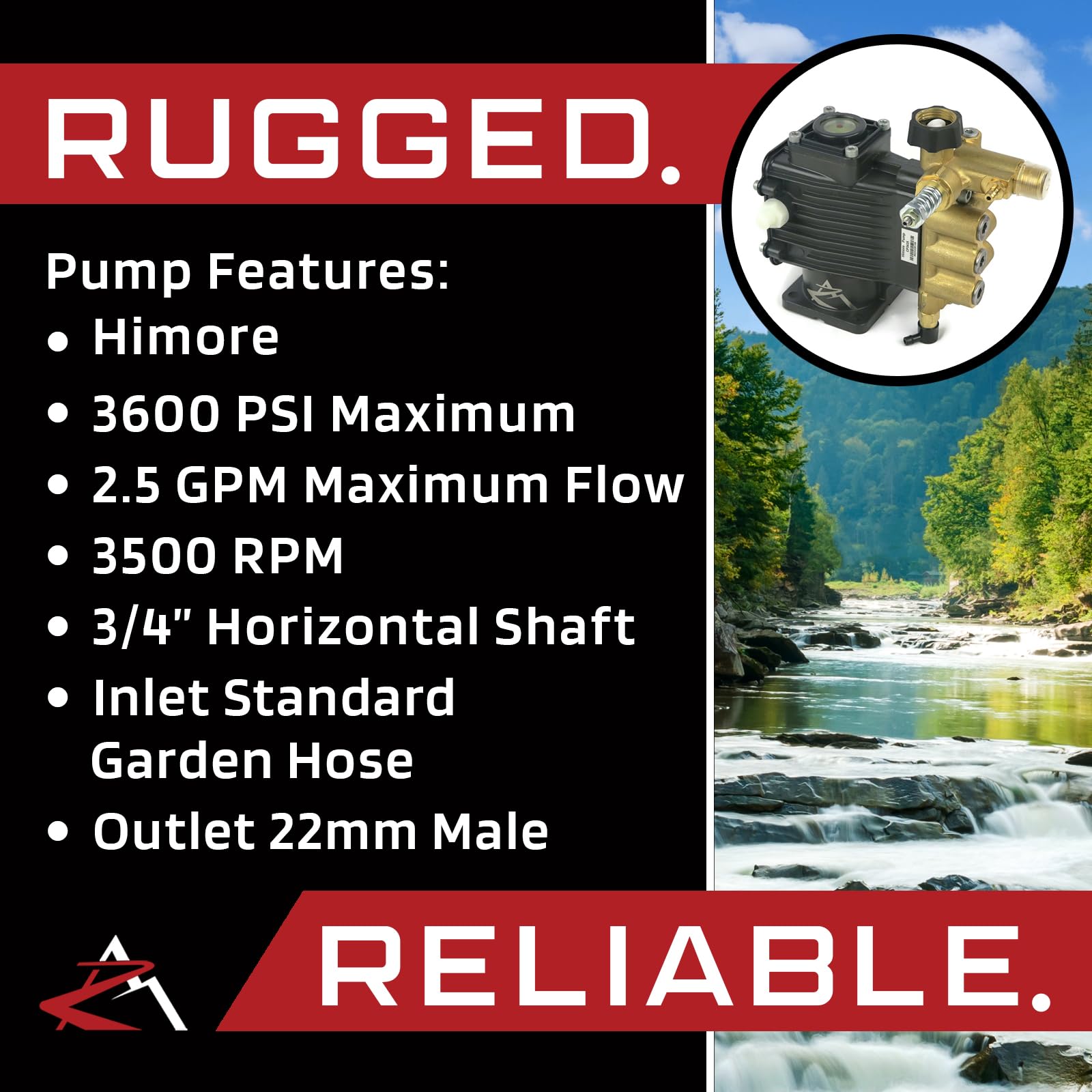 3600 PSI 2.5 GPM Pressure Washer Pump Replacement for Comet ZWD2535G BXD3020G LWS0409GE - High Performance Power Washer Pump for Heavy Duty Cleaning, Car Washing, Deck & Patio Maintenance