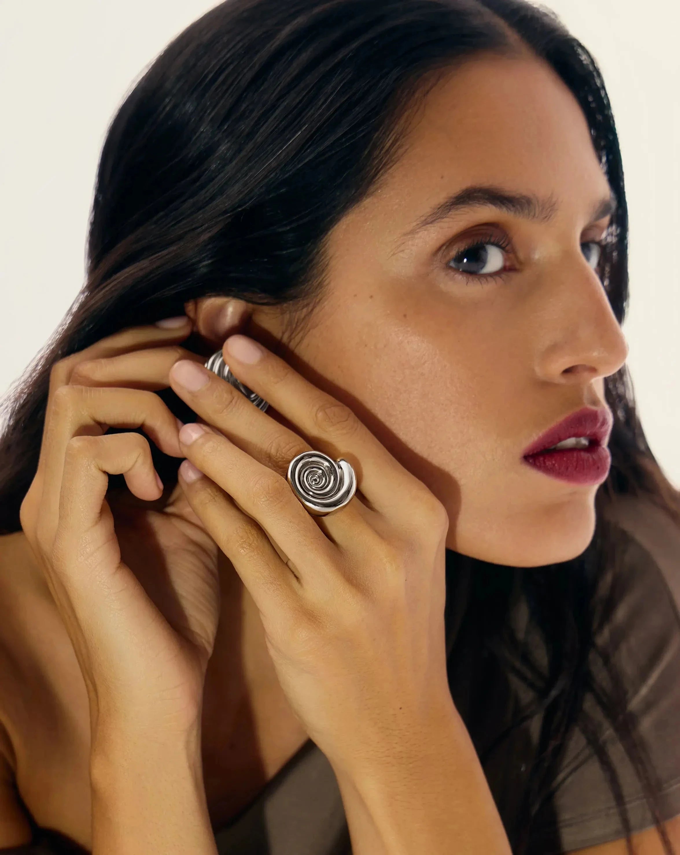 Spiral Statement Ring for Women - Elegant Silver Plated Fashion Jewelry - Perfect for Parties, Date Nights & Special Occasions