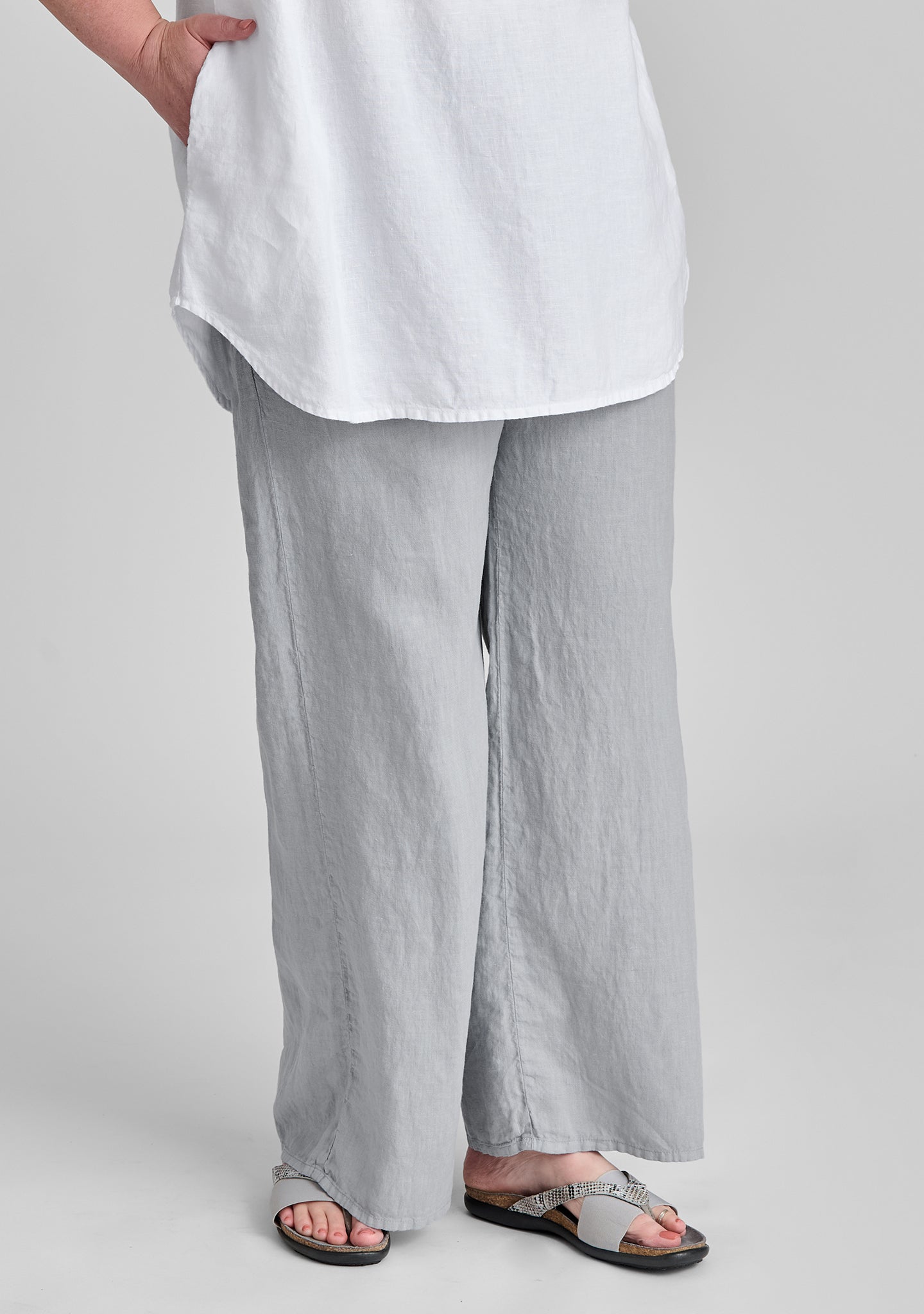 Linen Drawstring Pants for Women - Comfortable Flat Iron Pants with Elastic Waist - Casual Summer Lounge Pants for Travel, Yoga, and Home Wear