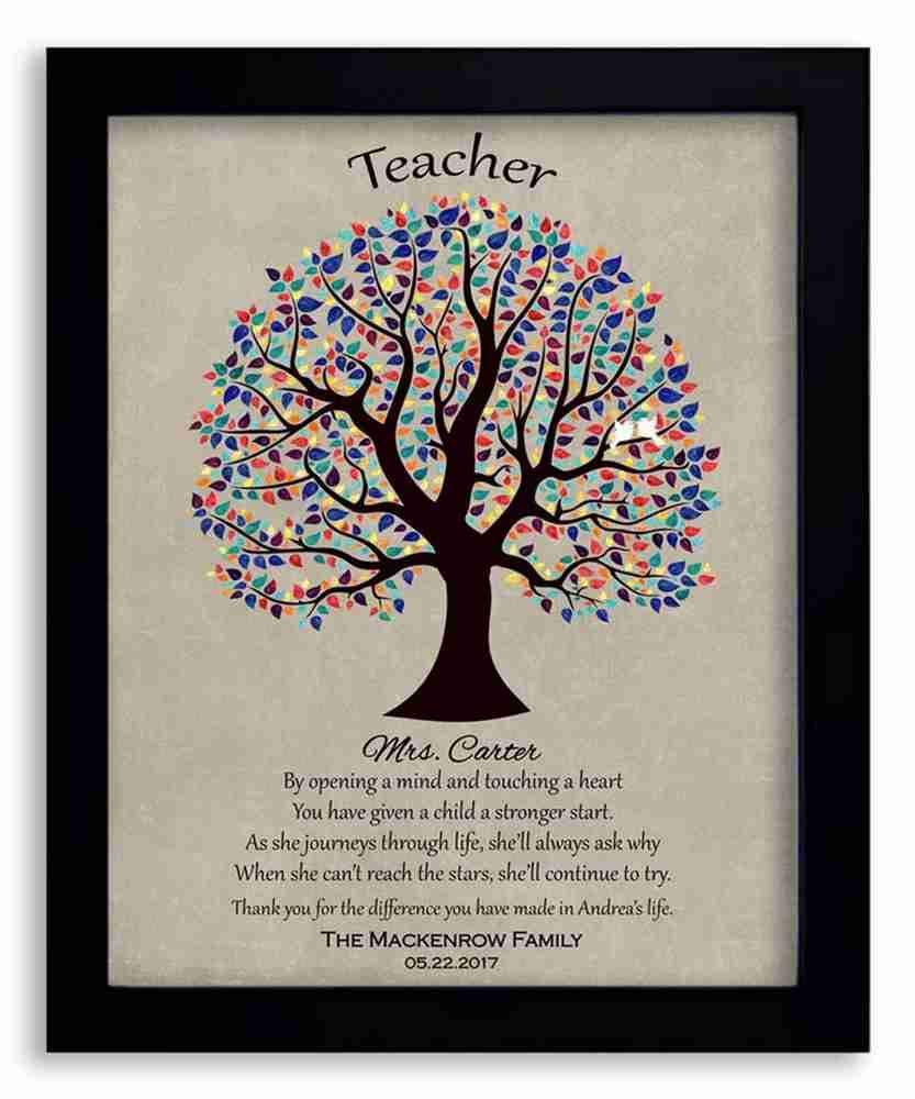 8x10 Personalized Framed Art Print for Teacher Appreciation - Custom Classroom Thank You Gift from Parents with Solid Wood Frame & Gift Wrapping (LTC-P1462) - Perfect for Teacher's Day, Retirement, End of Year & Classroom Decor