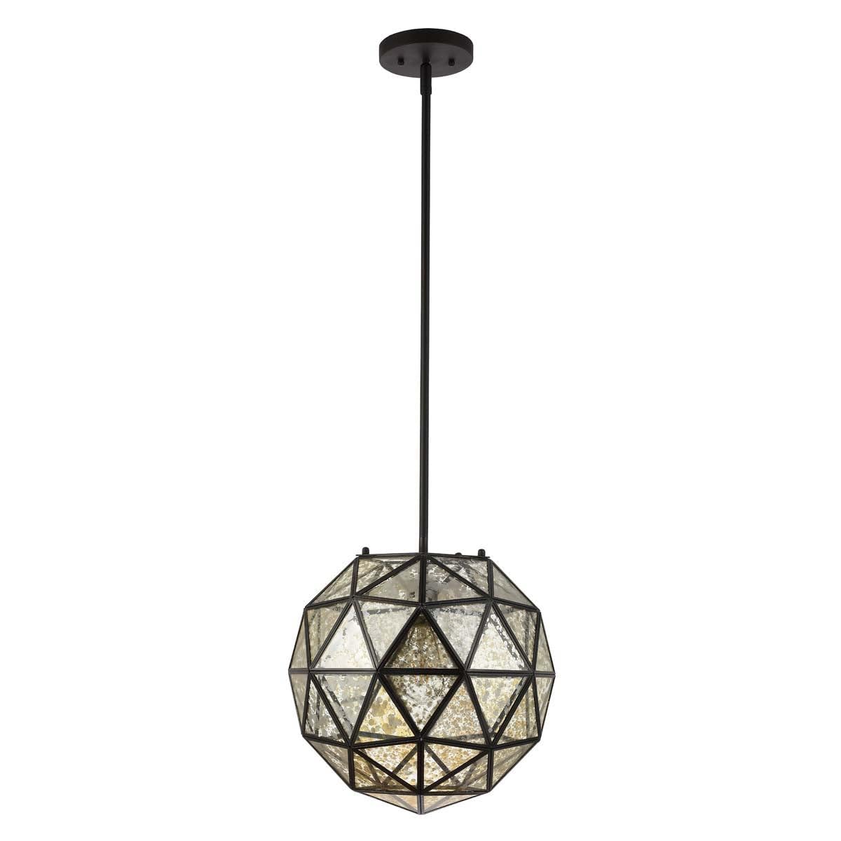 SAFAVIEH Henlin Deco Black Geometric Round Adjustable LED Pendant Light with Bulb Included - Modern Bronze Ceiling Fixture for Dining Room, Kitchen Island & Bedroom Lighting (PND4107A)